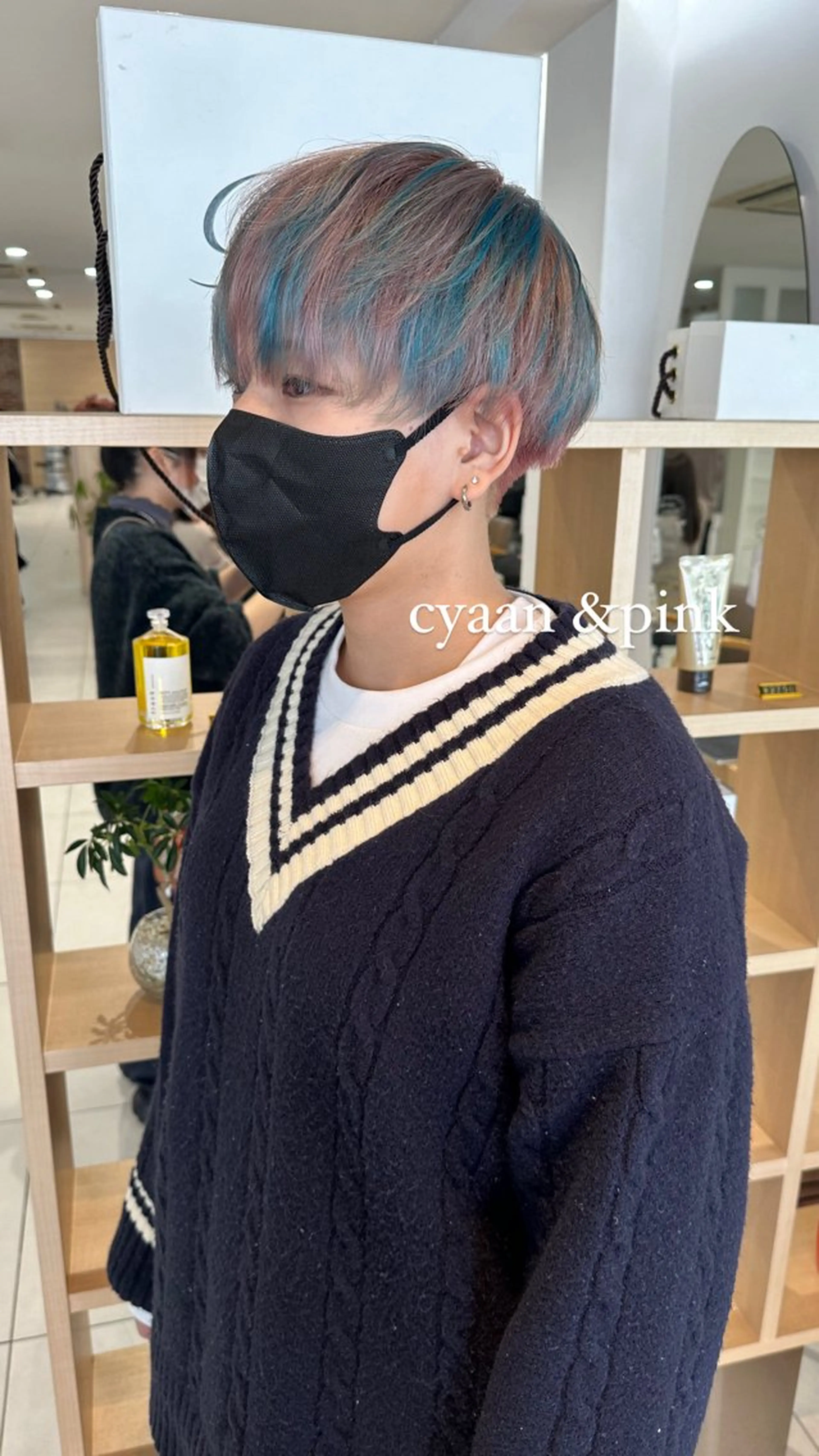 ショート カラー メッシュ ピンクカラー カット ヘアカラー トリートメント 山下恋佳/矢場町/ ブリーチ/ショートのヘアスタイル