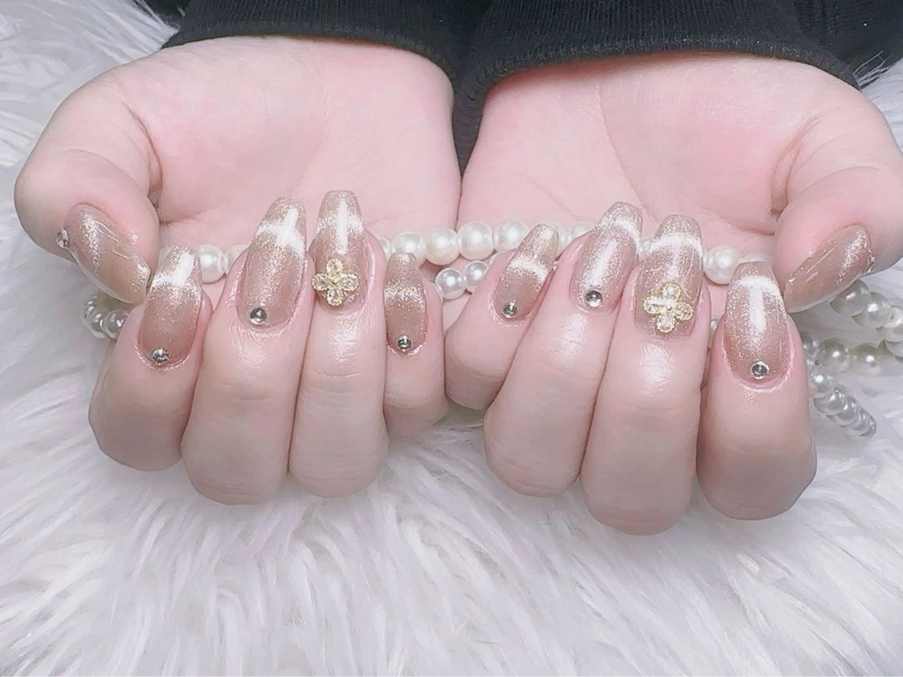 ネイル 長さ出し フレンチネイル ジェルネイル ガラスフレンチ 韓国ネイル ハンドネイル ハンドケア For U nail スカルプ専門店のネイルデザイン