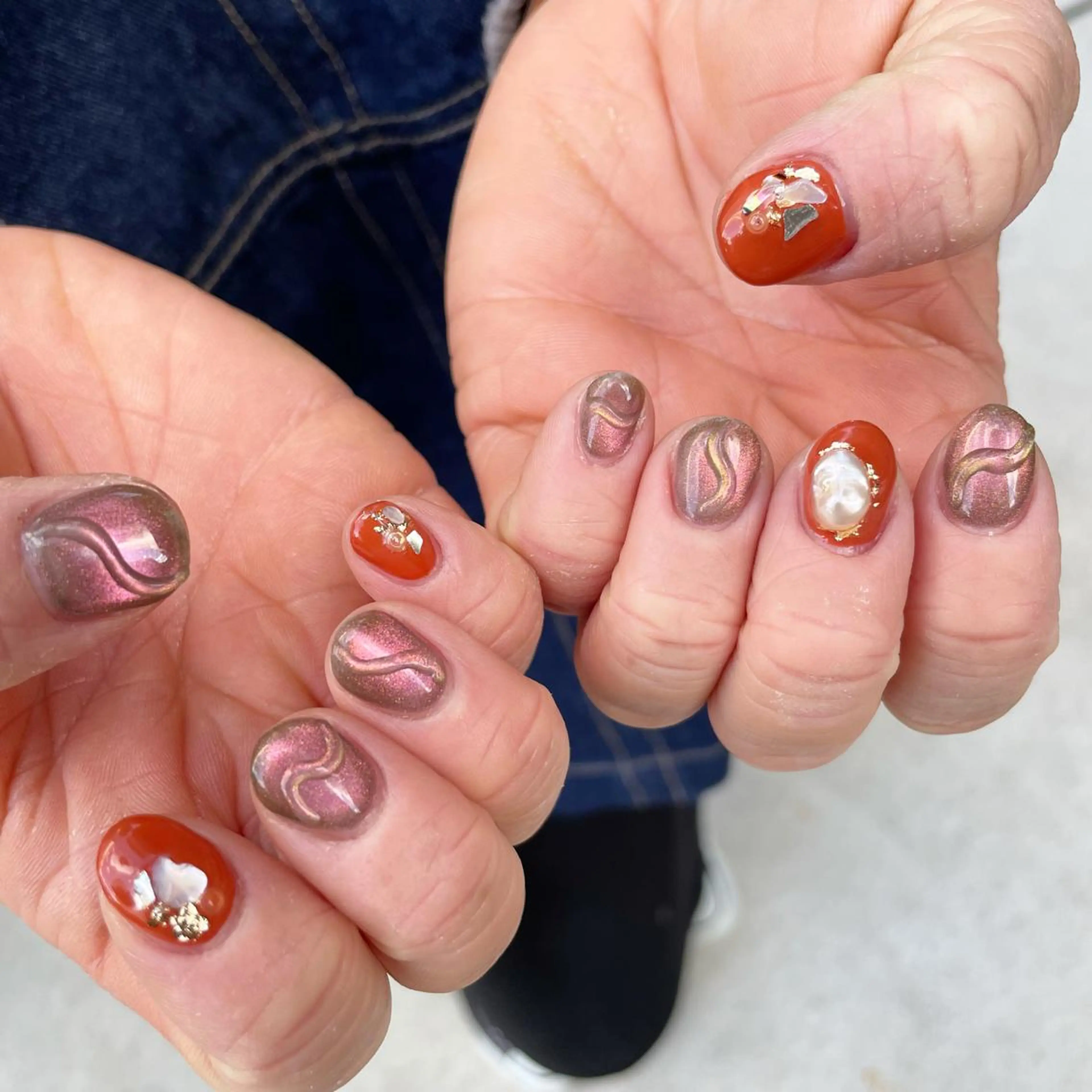 ネイル マグネットネイル ハンドネイル Sea  nail by emaのネイルデザイン