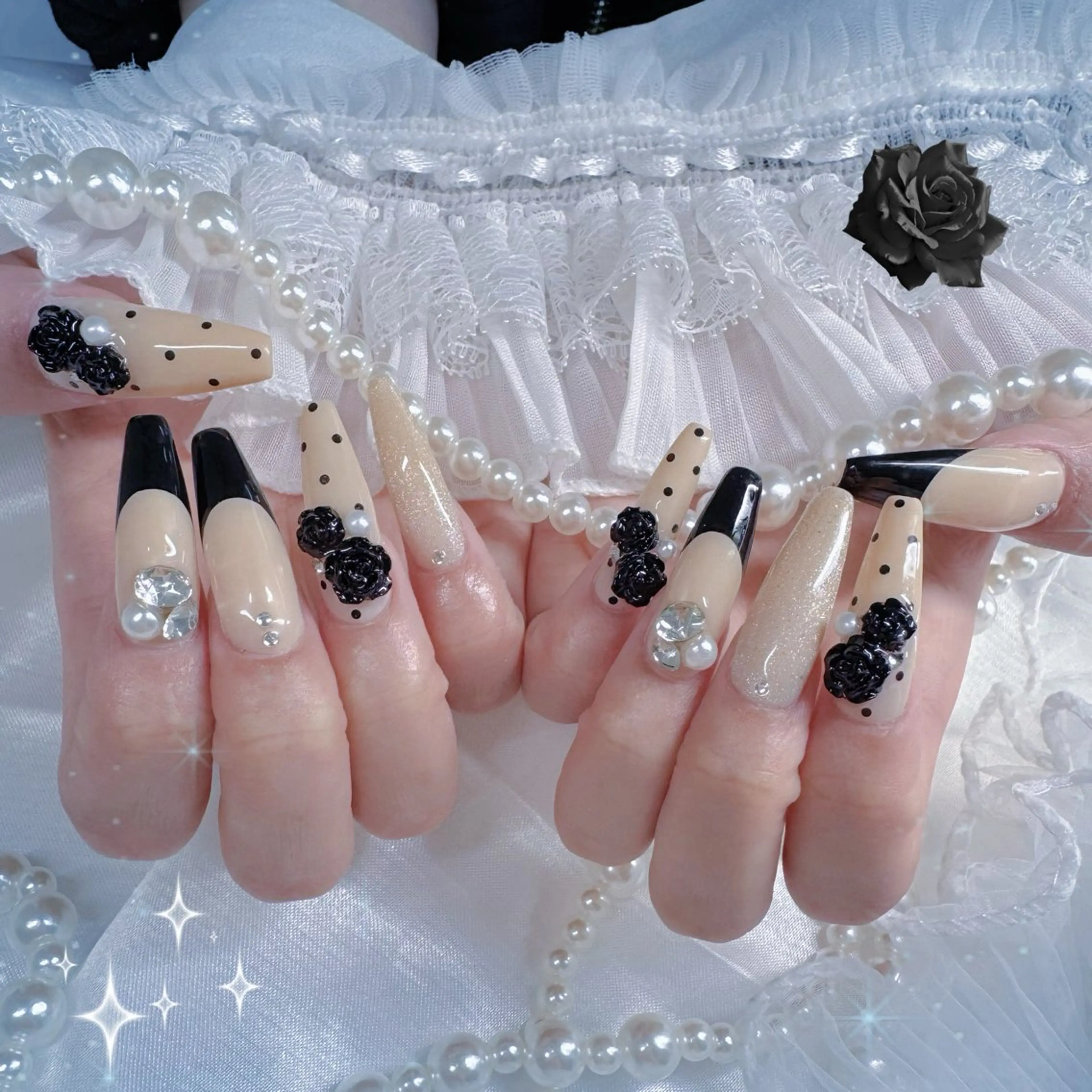 ネイル クリアネイル ハート キラキラネイル 韓国ネイル マグネットネイル NailPrincess所属・princess スカルプ専門店のネイルデザイン