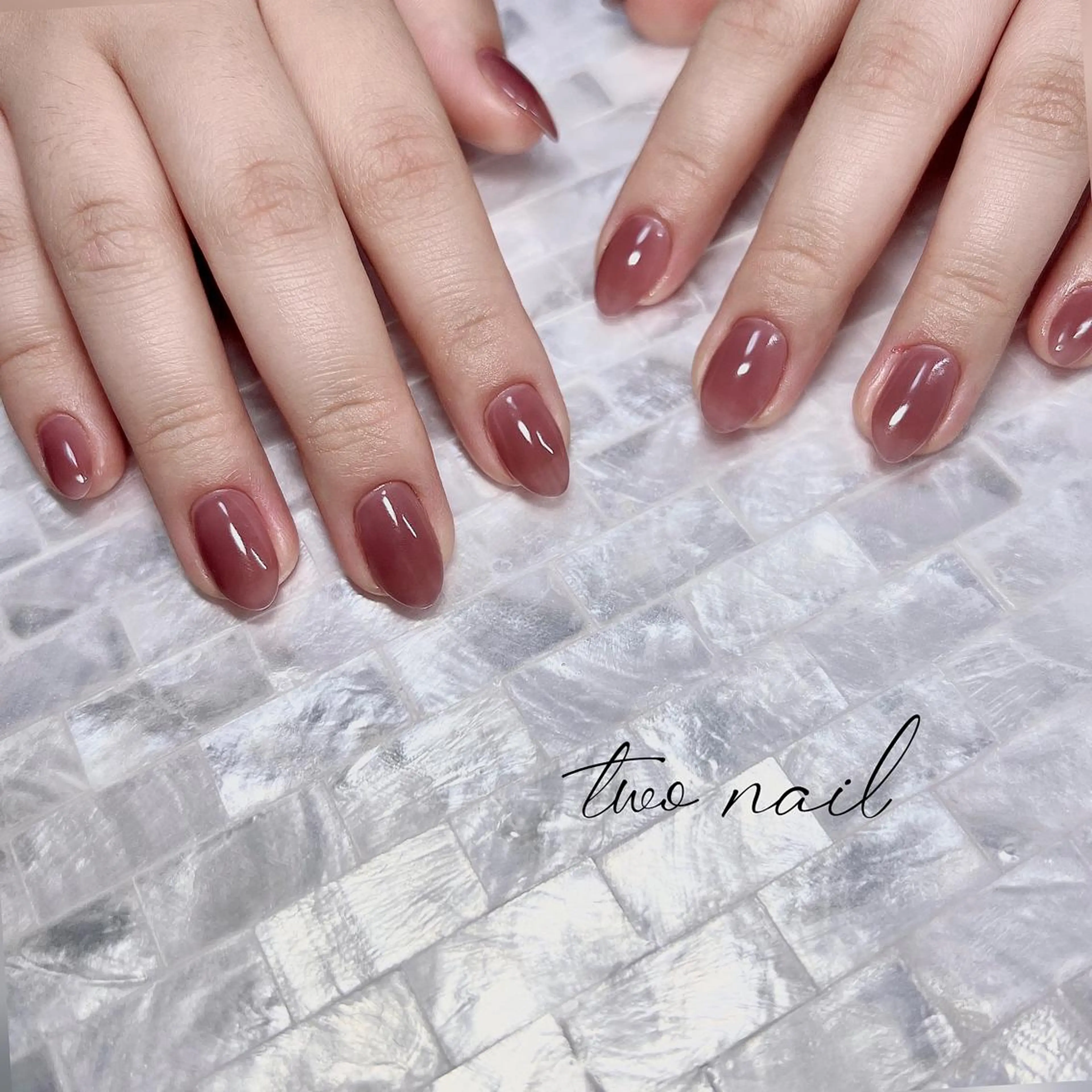 ネイル アートネイル ブラウン フットネイル ハート ニュアンスネイル ハンドネイル two nailのネイルデザイン