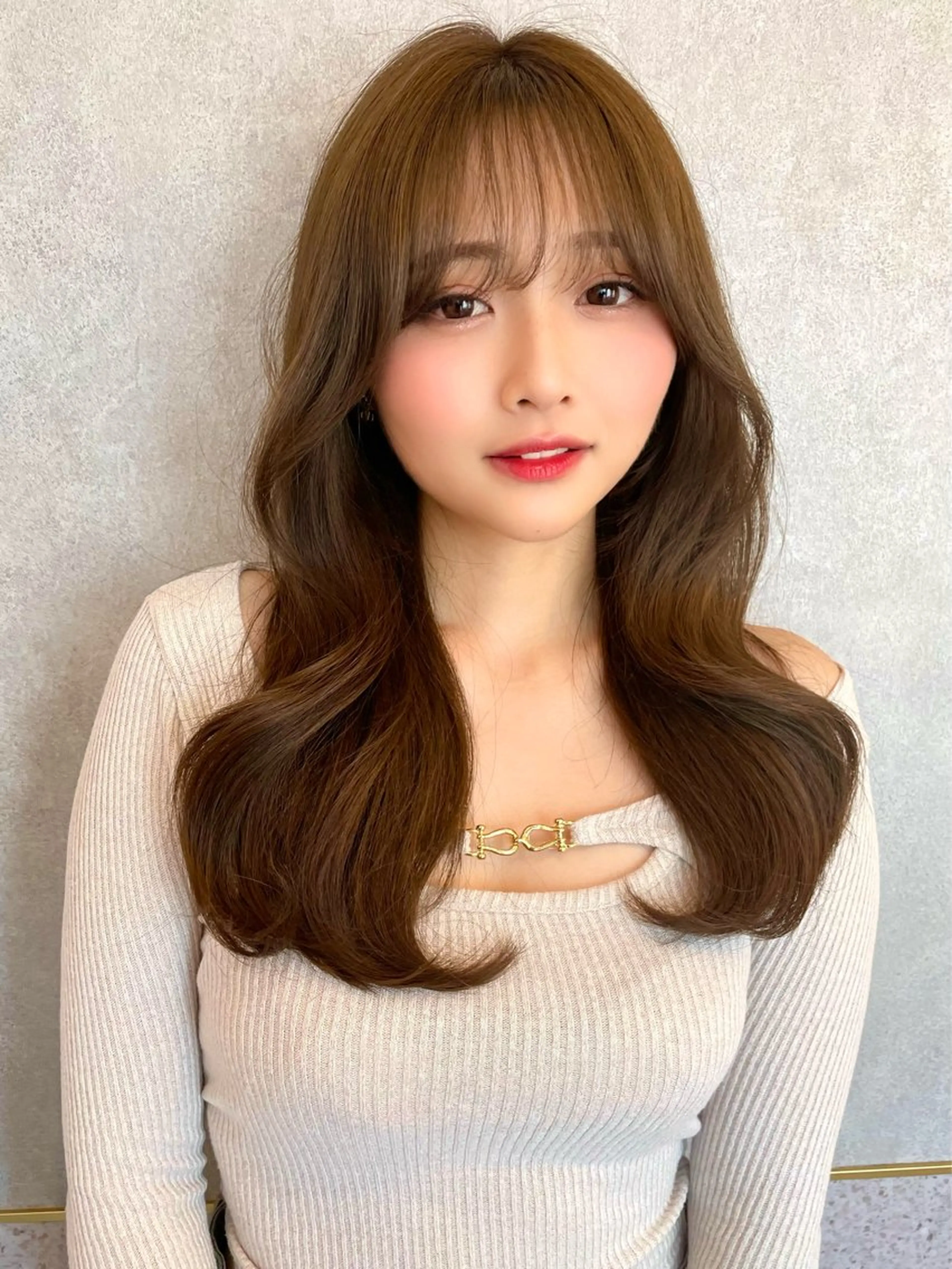 セミロング カラー カット ヘアカラー トリートメント 韓国ヘア🤍顔周り/ 髪質改善✨/林遼一郎のヘアスタイル