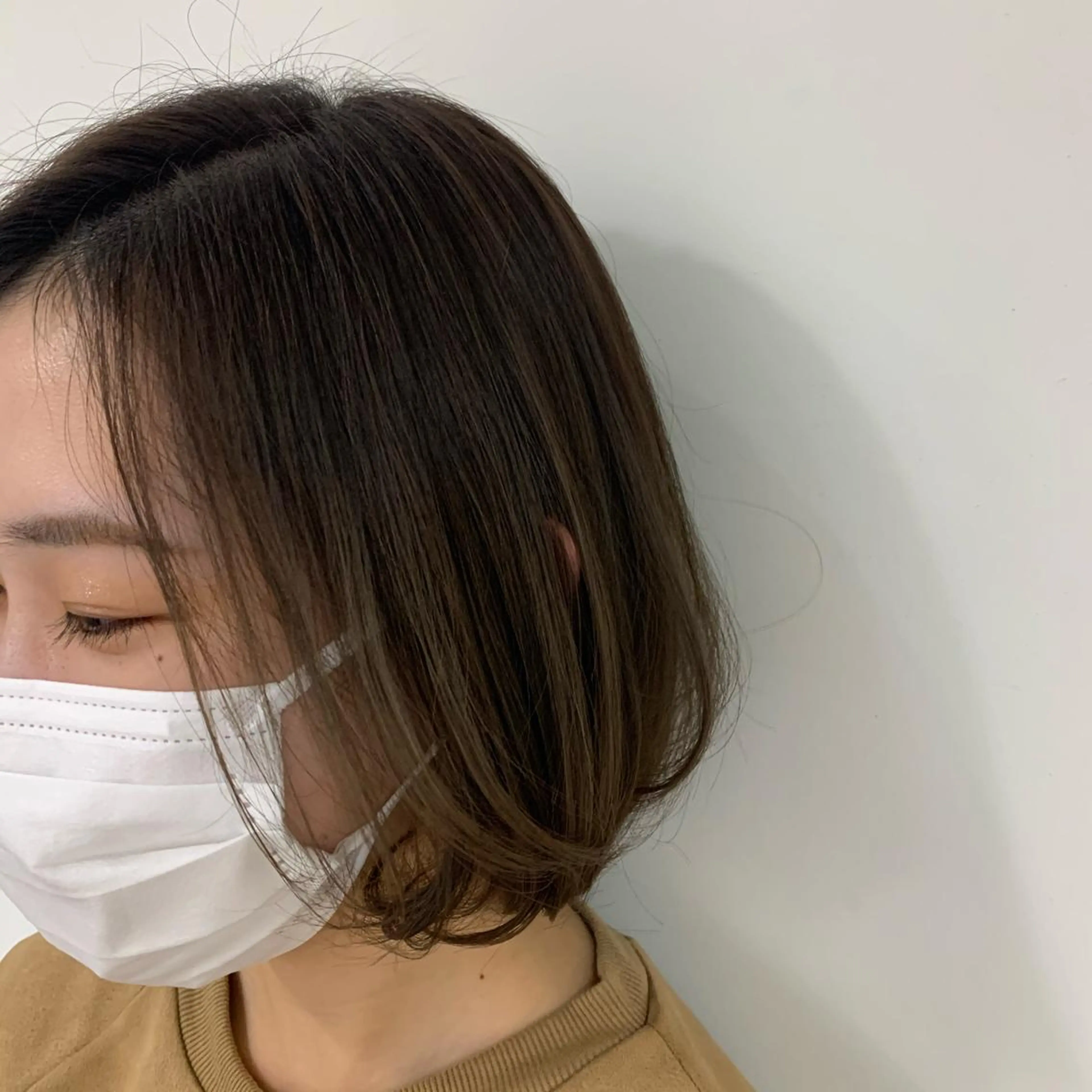 ミディアム カラー ヘアカラー トリートメント 田中 優衣のヘアスタイル