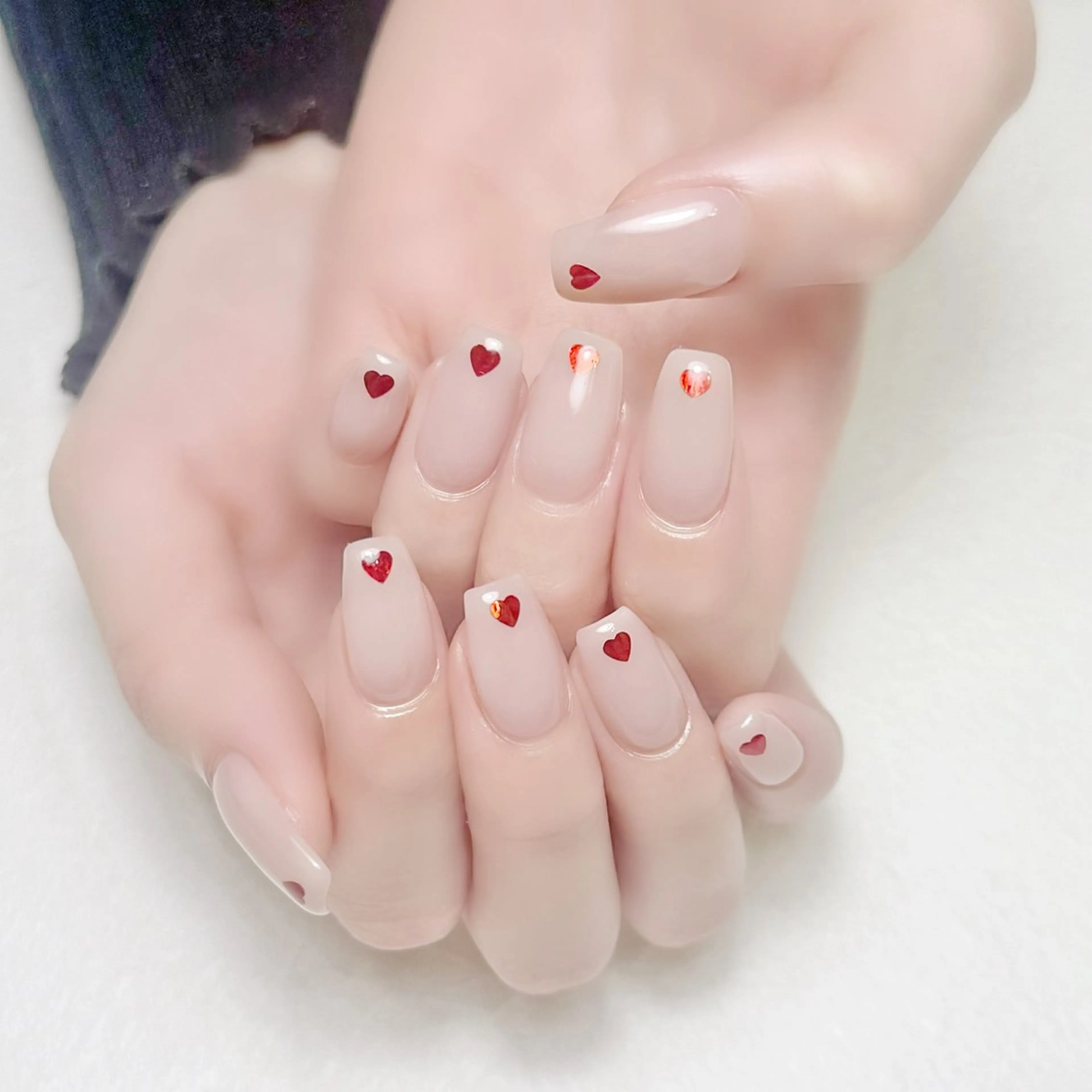 ネイル ハート オフィスネイル 春ネイル rouse nail RISATOのネイルデザイン