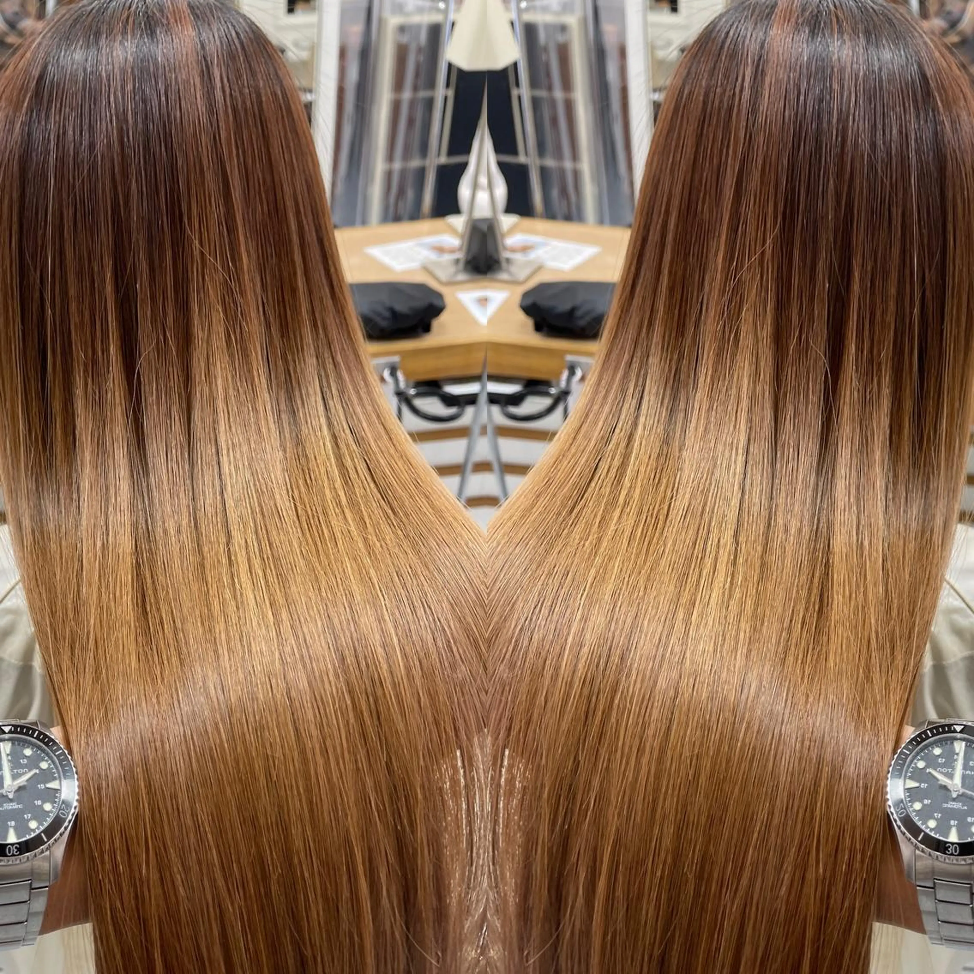 ロング 縮毛矯正 トリートメント 髪質改善/縮毛矯正 /ブリーチ矯正/岡部のヘアスタイル