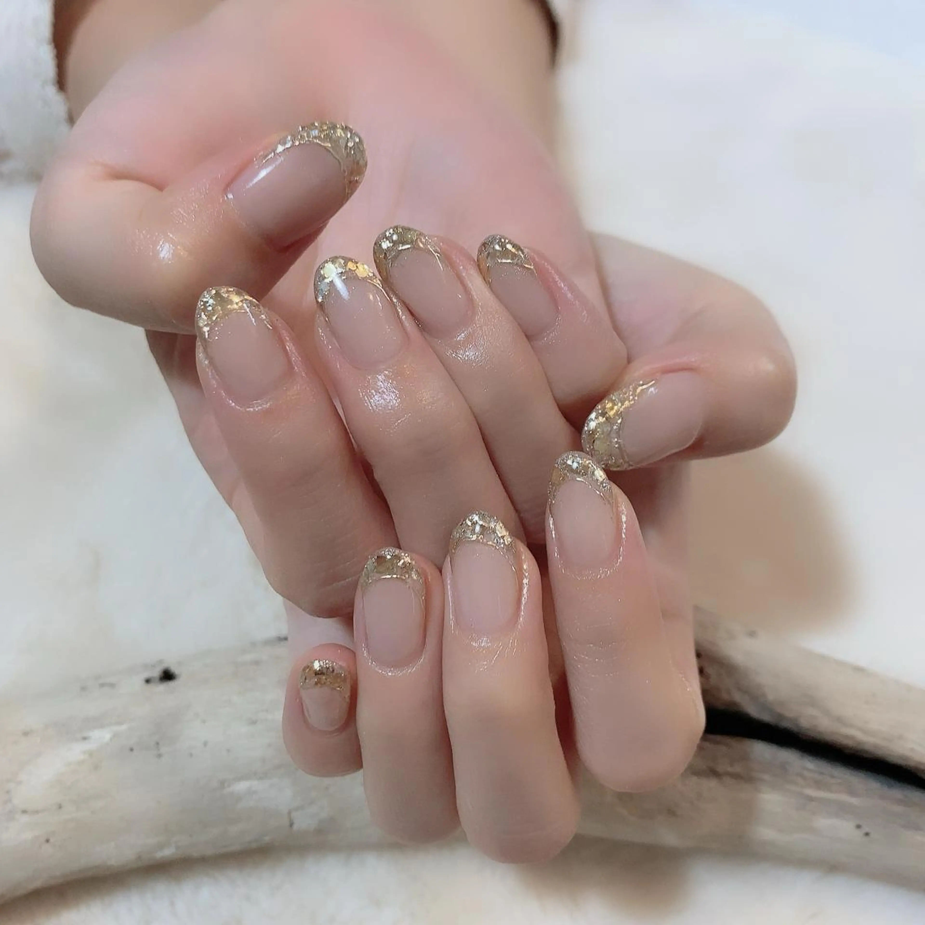 ネイル フレンチネイル ガラスフレンチ YAS 青柳 安代のネイルデザイン