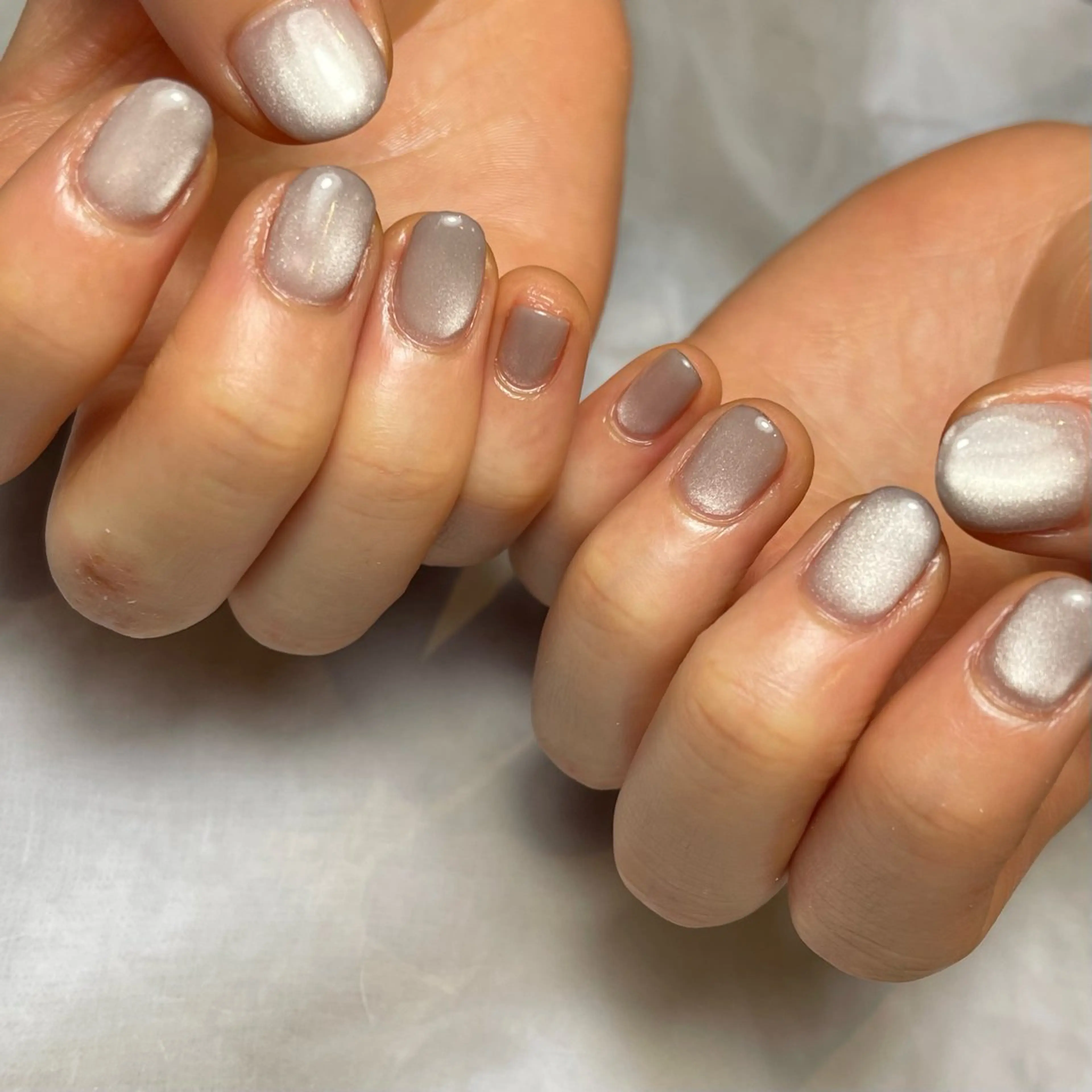 ネイル マグネットネイル マグネットワンカラー ワンカラーネイル ショートネイル ハンドネイル Reflection marikoのネイルデザイン