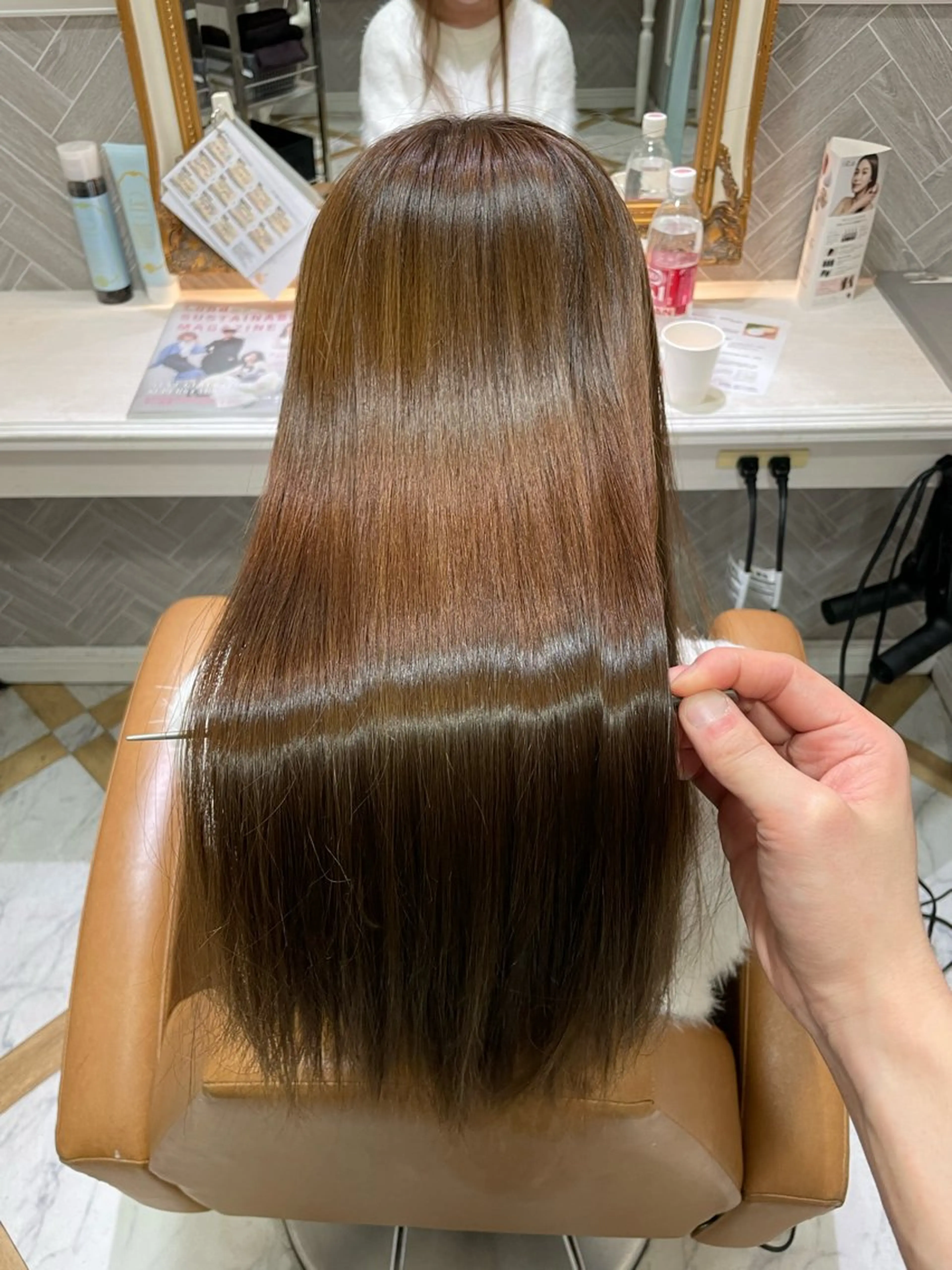 ロング 髪質改善 レイヤーカット 縮毛矯正 カット 縮毛矯正 トリートメント 美髪縮毛矯正🤍 髪質改善/Shinaのヘアスタイル