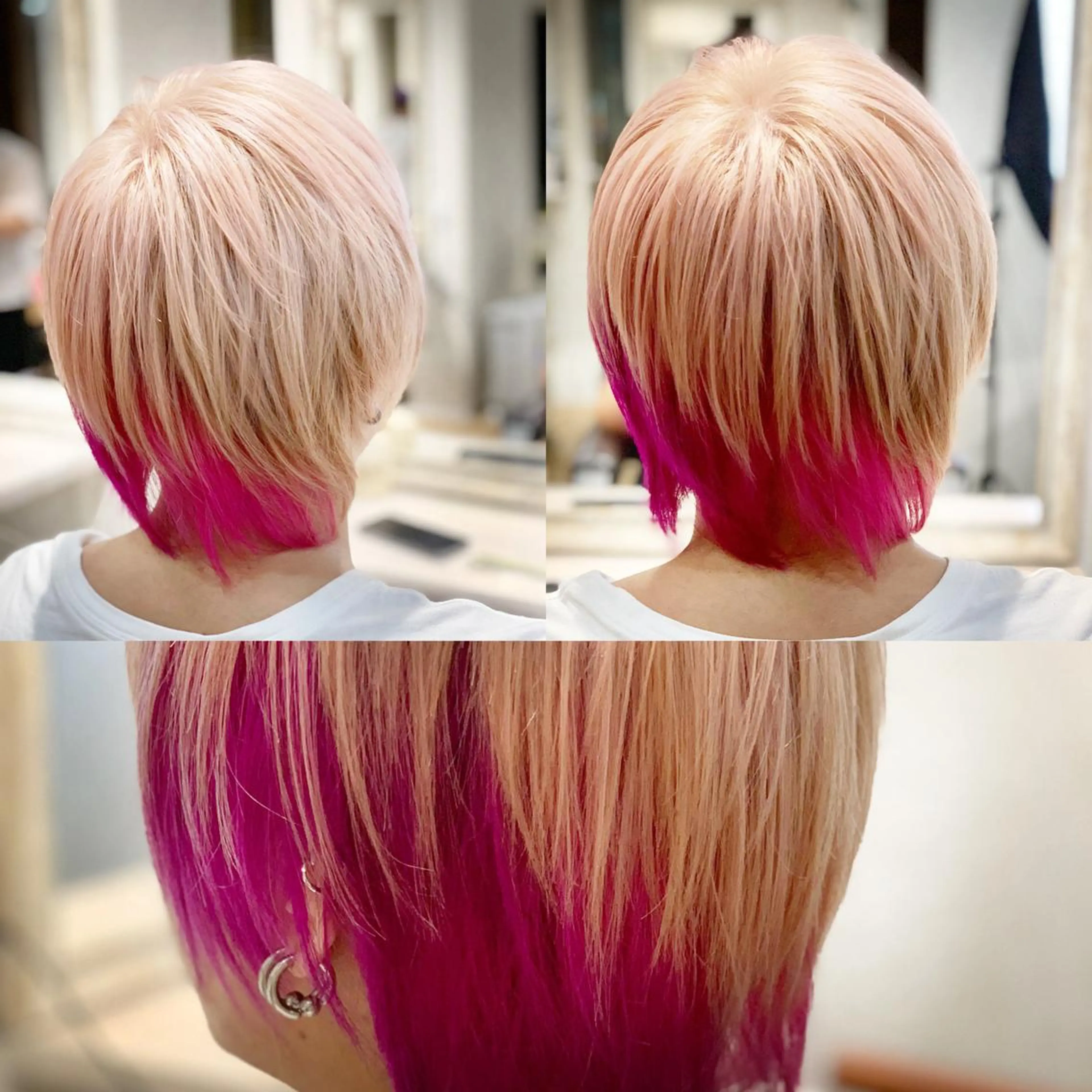 ショート カラー ベージュカラー グラデーションカラー ピンクカラー ピンクベージュ パープルカラー ヘアカラー トリートメント LUXBE LUCE那覇イオン店所属・LUXBE LUCEのヘアスタイル