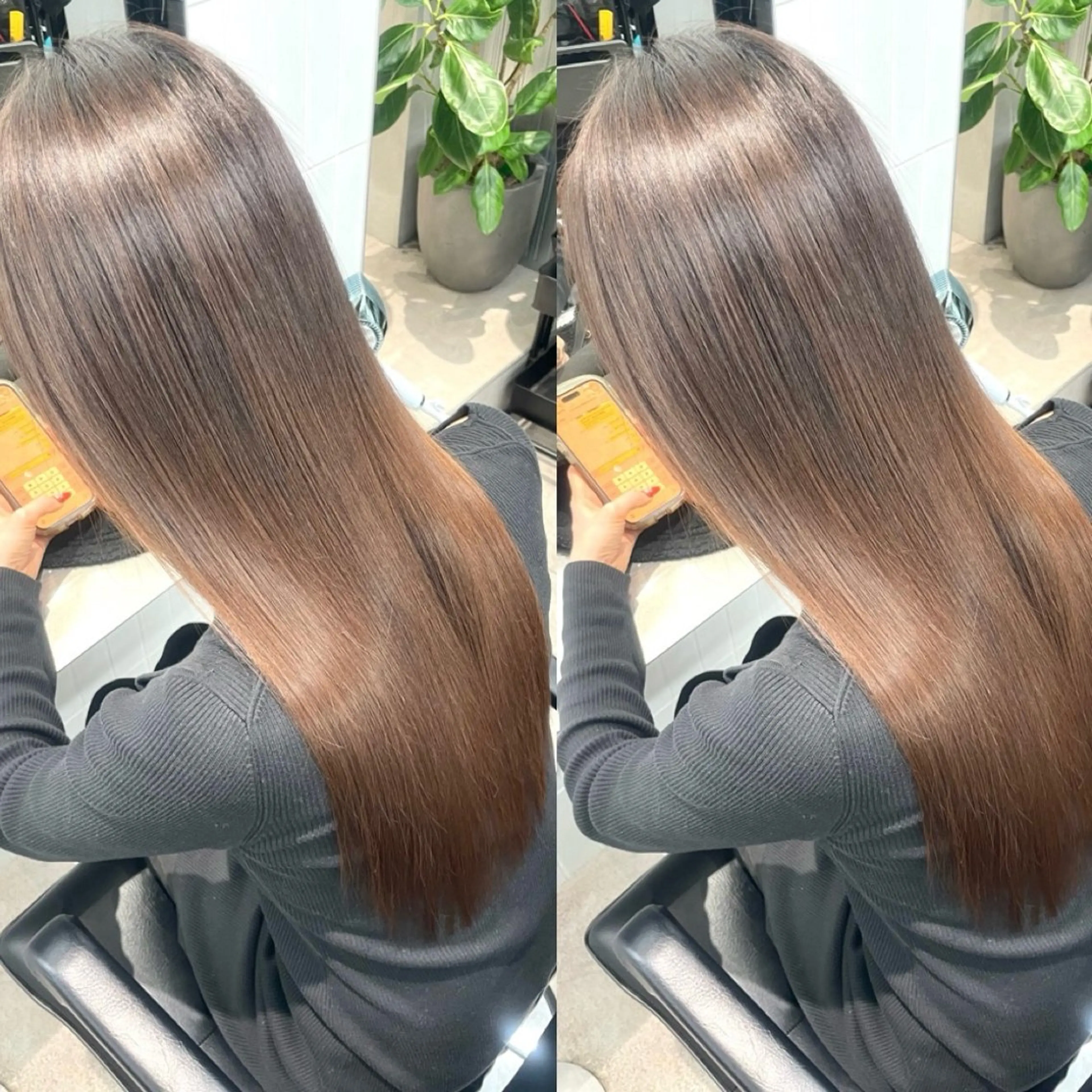 ロング 髪質改善 縮毛矯正 トリートメント 表参道/ハイライト バレイヤージュのヘアスタイル