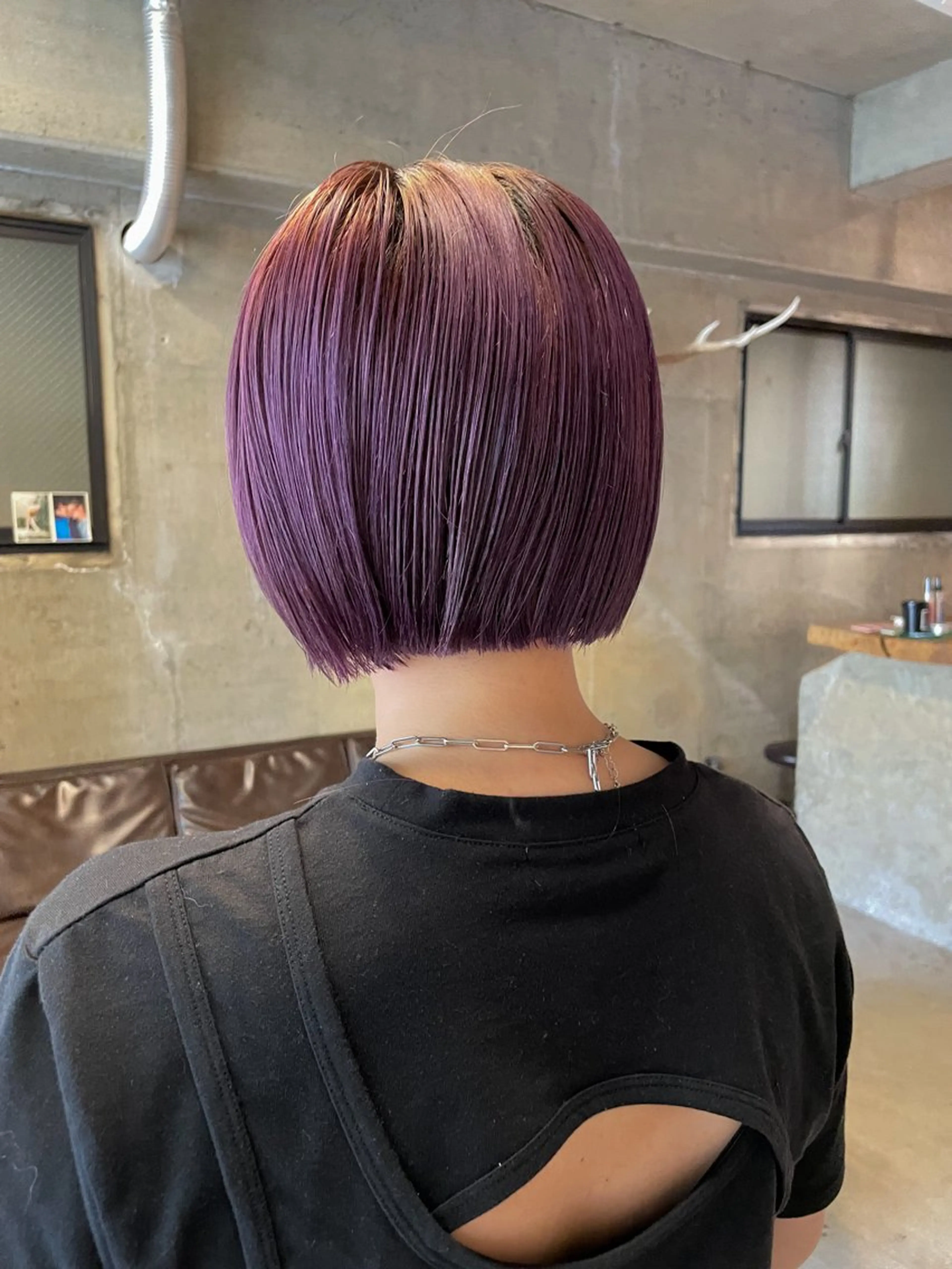 ショート カラー パーマ/レイヤー 岩山丈一郎のヘアスタイル