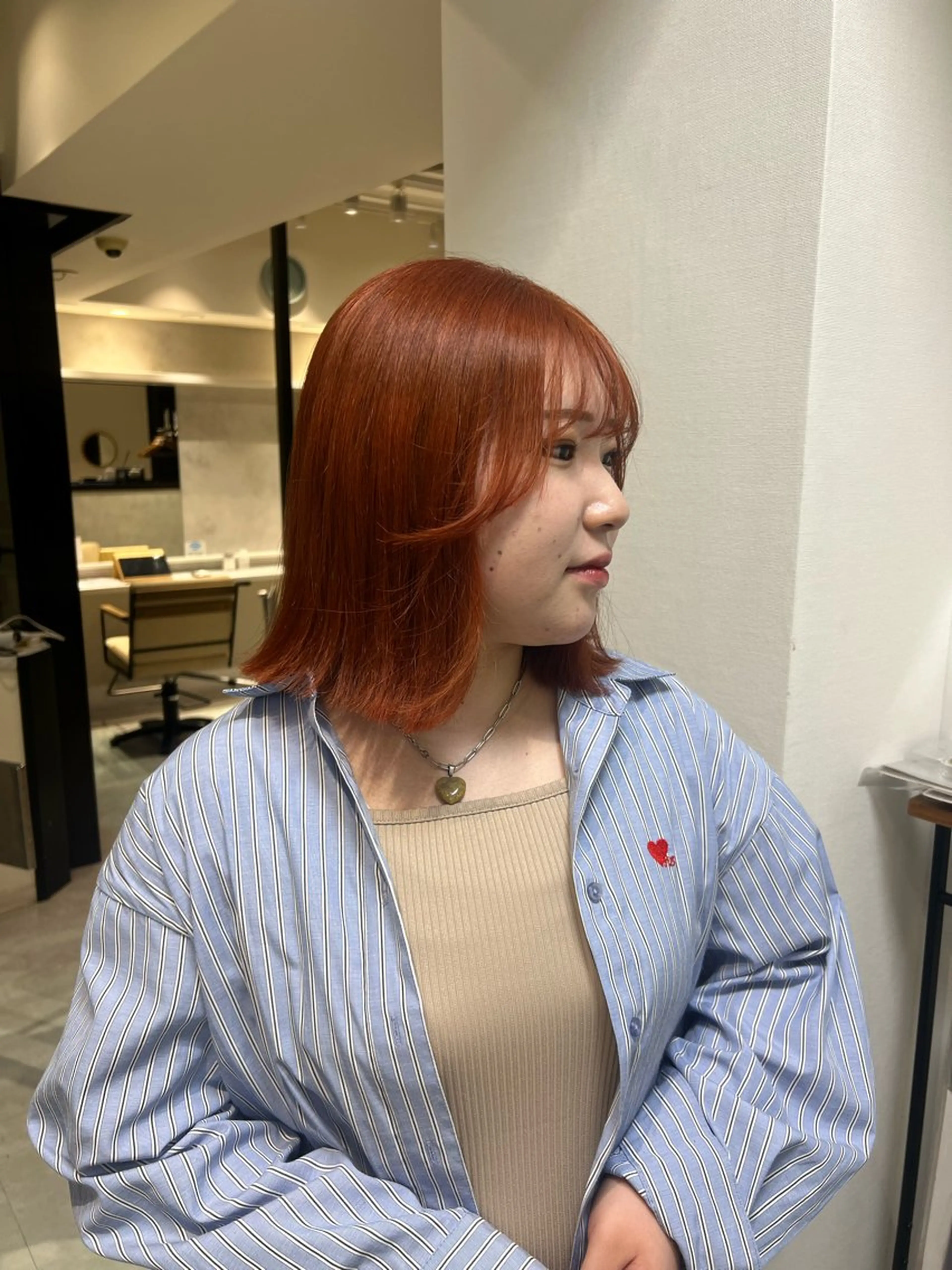 ミディアム カラー ヘアカラー ai 梅田/暖色カラーのヘアスタイル