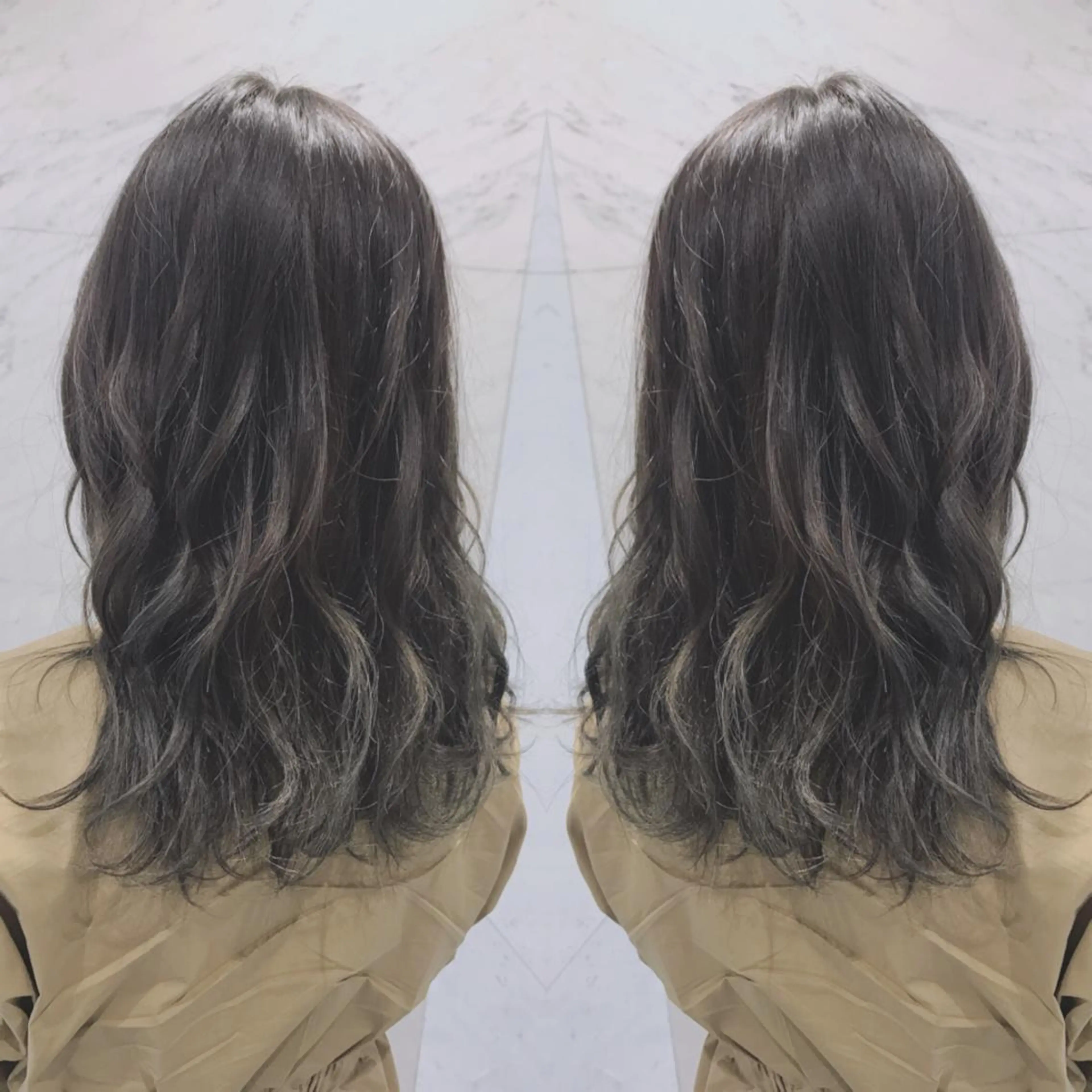 セミロング カラー ヘアカラー cecil hair所属・重政 和樹のヘアスタイル