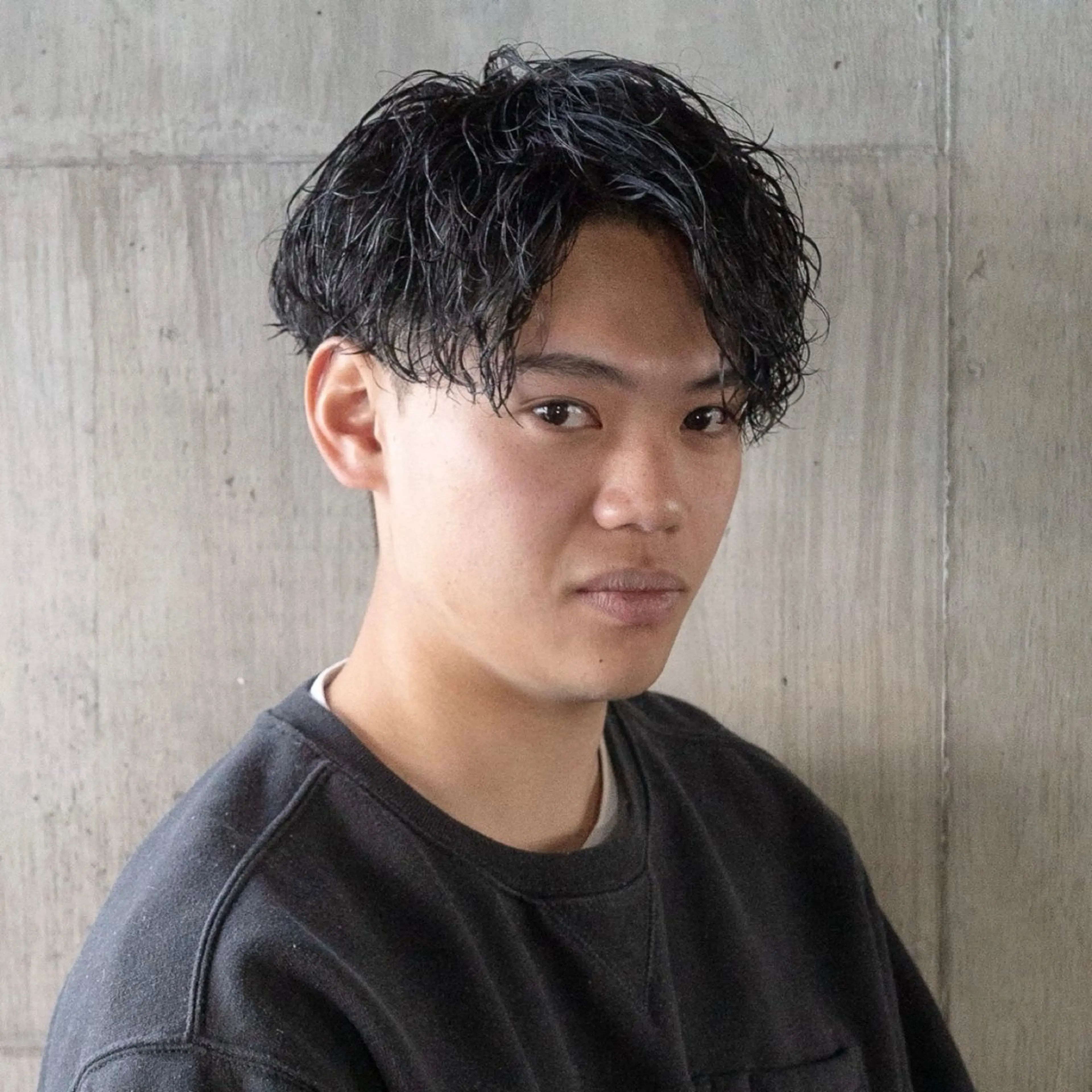 ショート パーマ メンズ センターパート マッシュ カット パーマ トリートメント ツイスパ/メンズ パーマ/歩夢のヘアスタイル