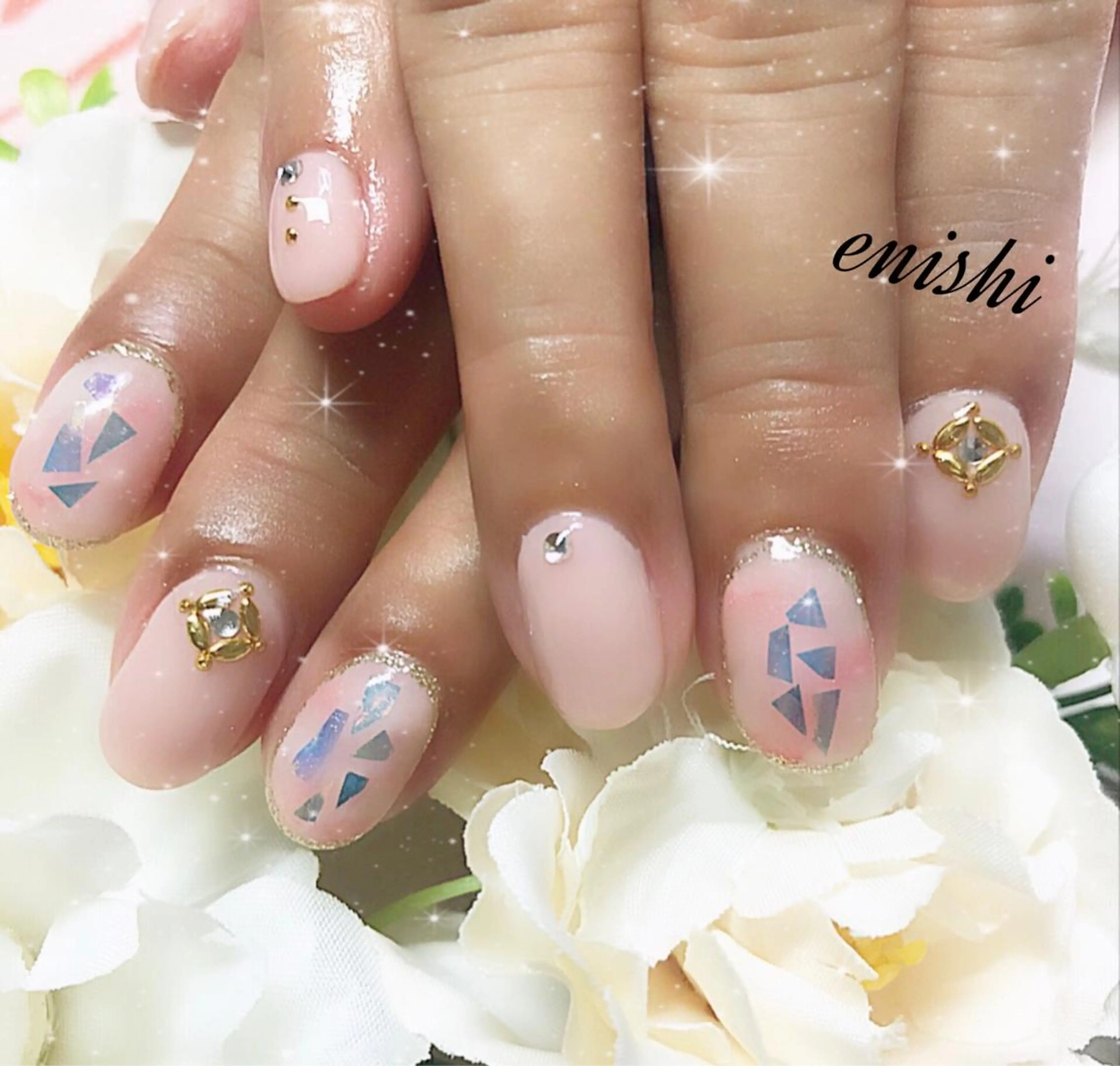 ネイル ストーンネイル Nail Salon enishiのネイルデザイン