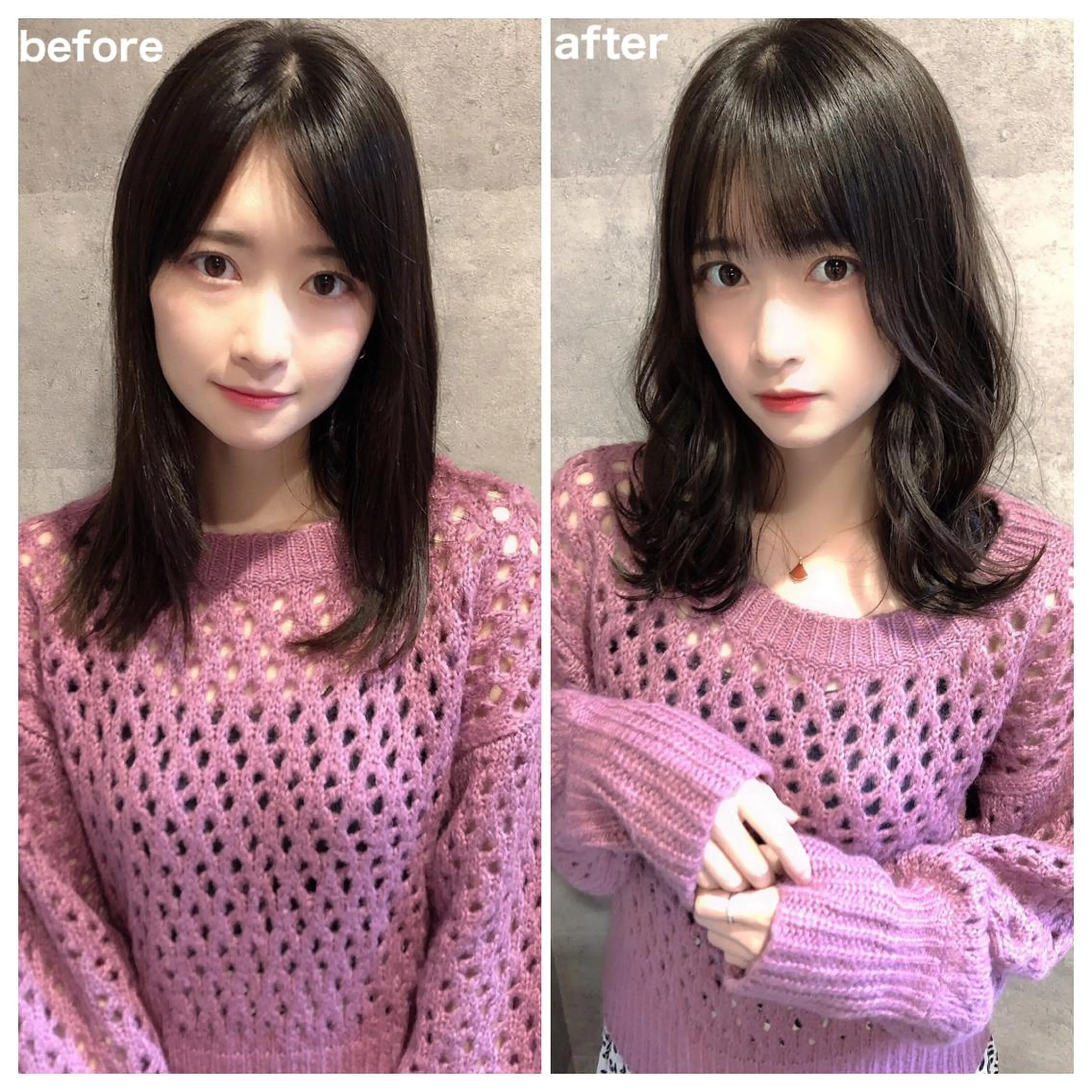 ミディアム カラー ヘアアレンジ 顔周りカット/髪質改 善/新宿/畑中稔里のヘアスタイル