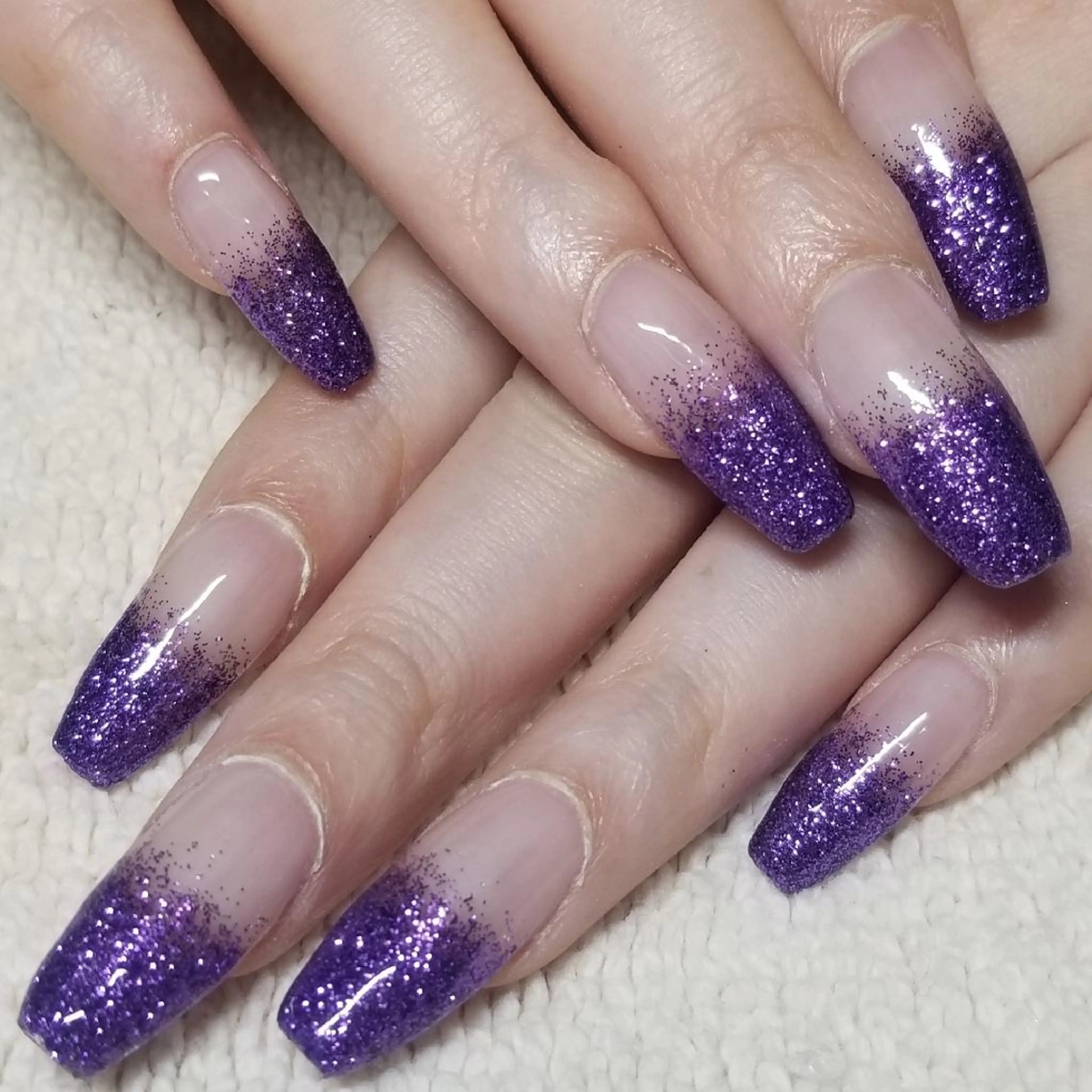 ネイル グラデーション ラメ(グリッター) ワンカラーネイル パープル ハンドネイル よしだ ひろきのネイルデザイン