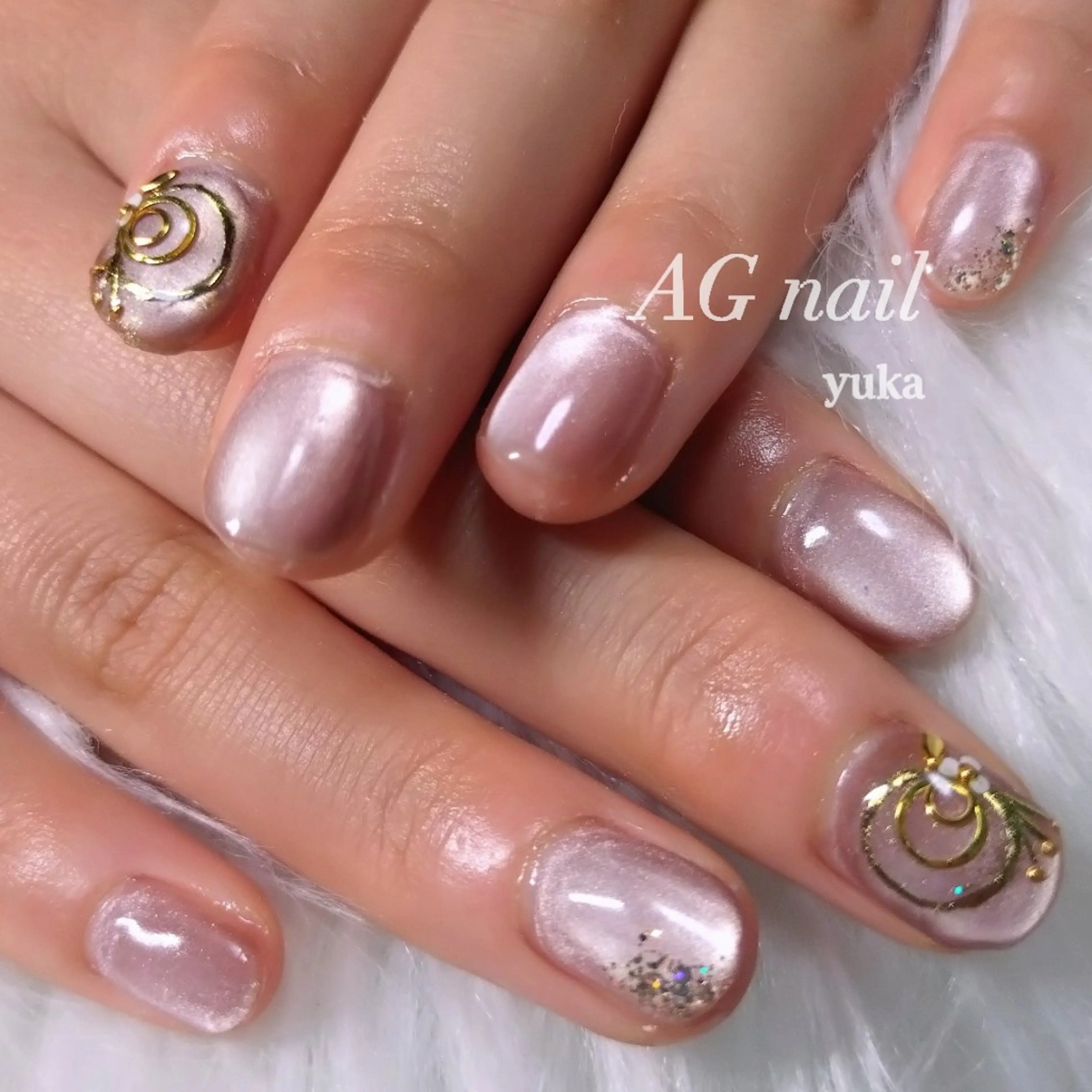 ネイル 成人式 ハンドネイル AG nail 〚　yuka　〛のネイルデザイン