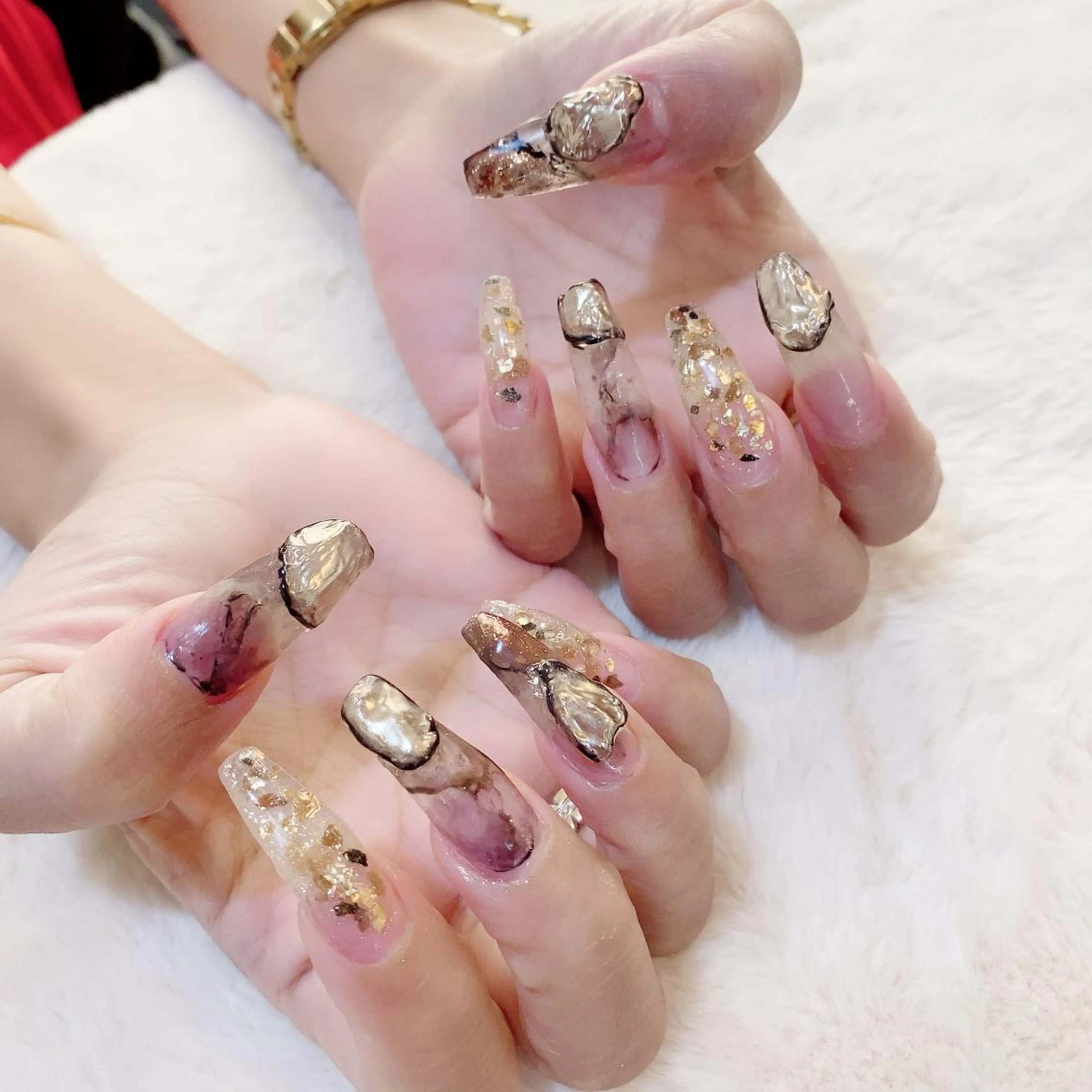 ネイル ロングネイル ニュアンスネイル YAS 青柳 安代のネイルデザイン