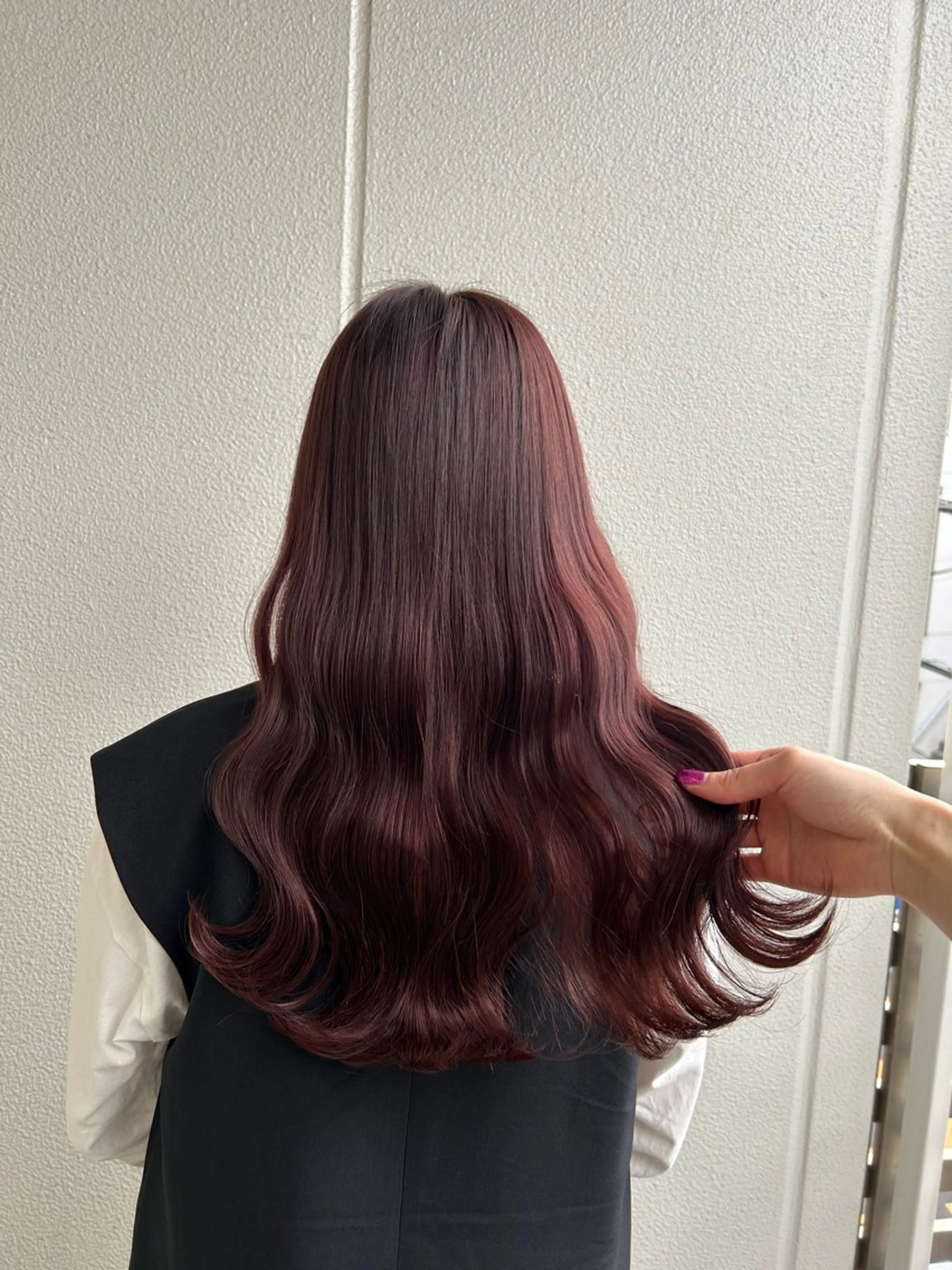 ロング カラー ヘアアレンジ ブラウンカラー カシス ピンクカラー ピンクブラウン 《暖色/韓国hair 》🇰🇷桑原ユキネのヘアスタイル