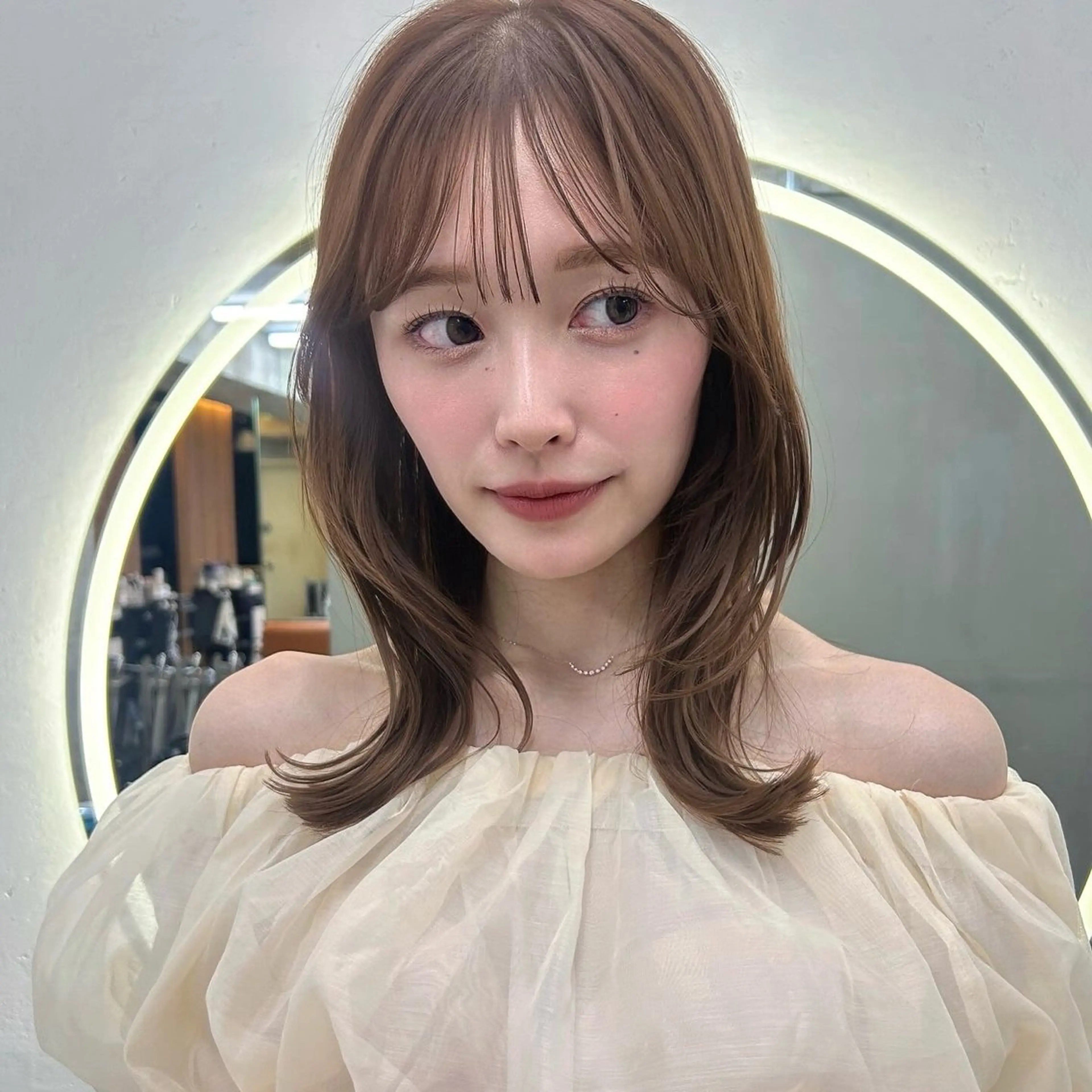 セミロング ヘアカラー トリートメント ヘッドスパ ヘアセット 🌸透明感/レイヤー / 栗林 彩🌸のヘアスタイル