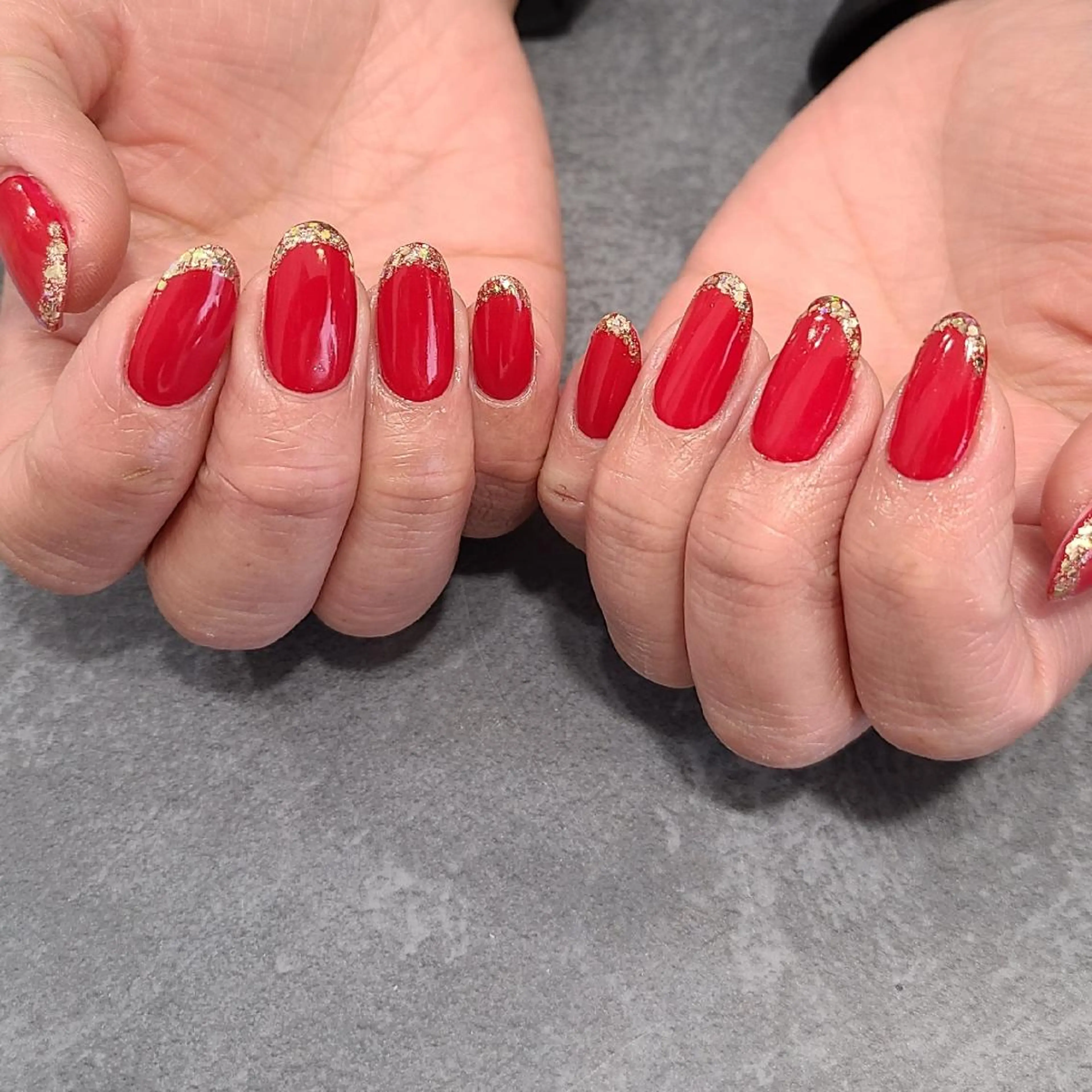 ネイル フレンチネイル ラメ(グリッター) ハンドネイル NOGUCHI  KANAのネイルデザイン