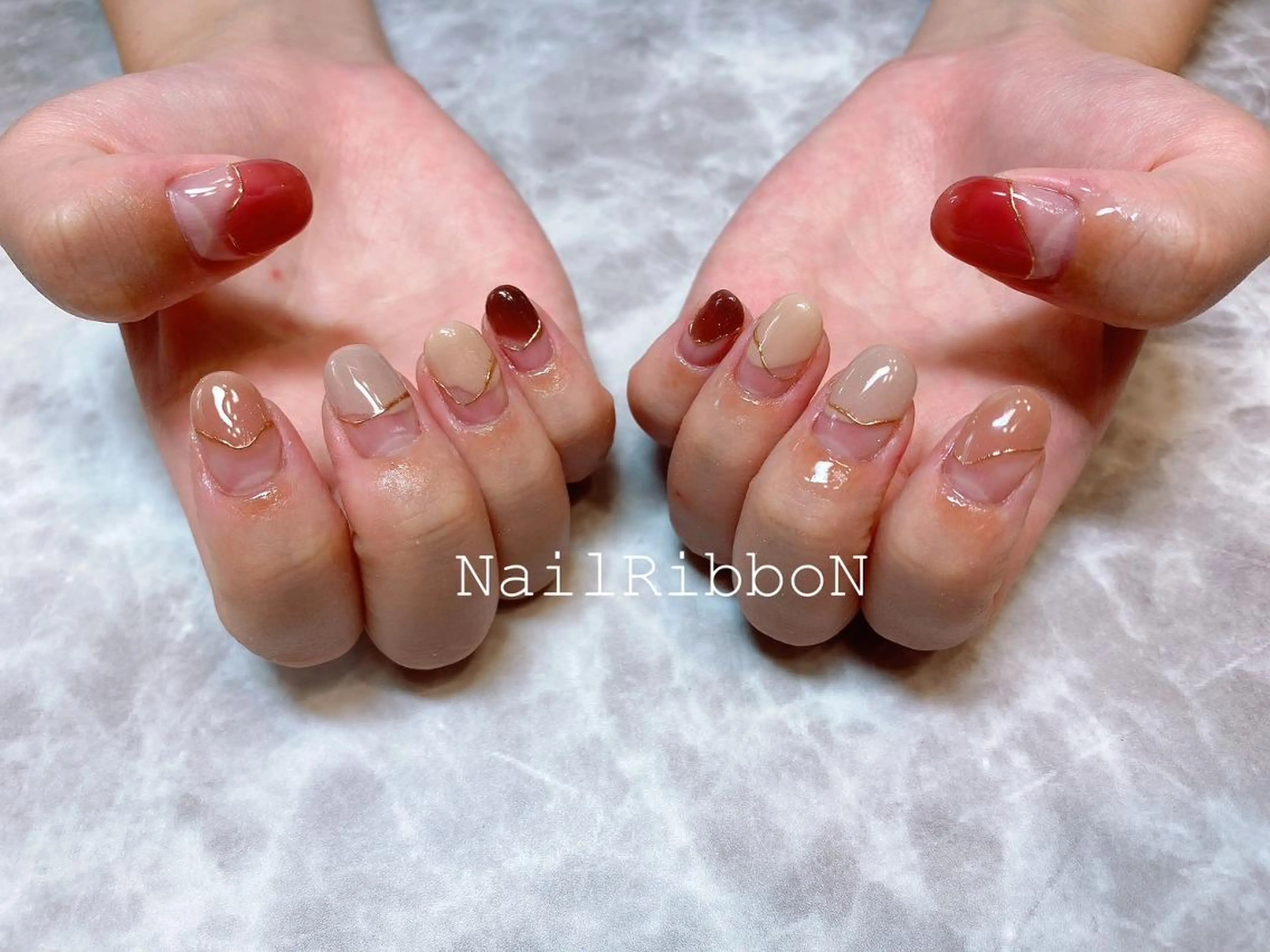 ネイル ネイルリボン 石田のネイルデザイン