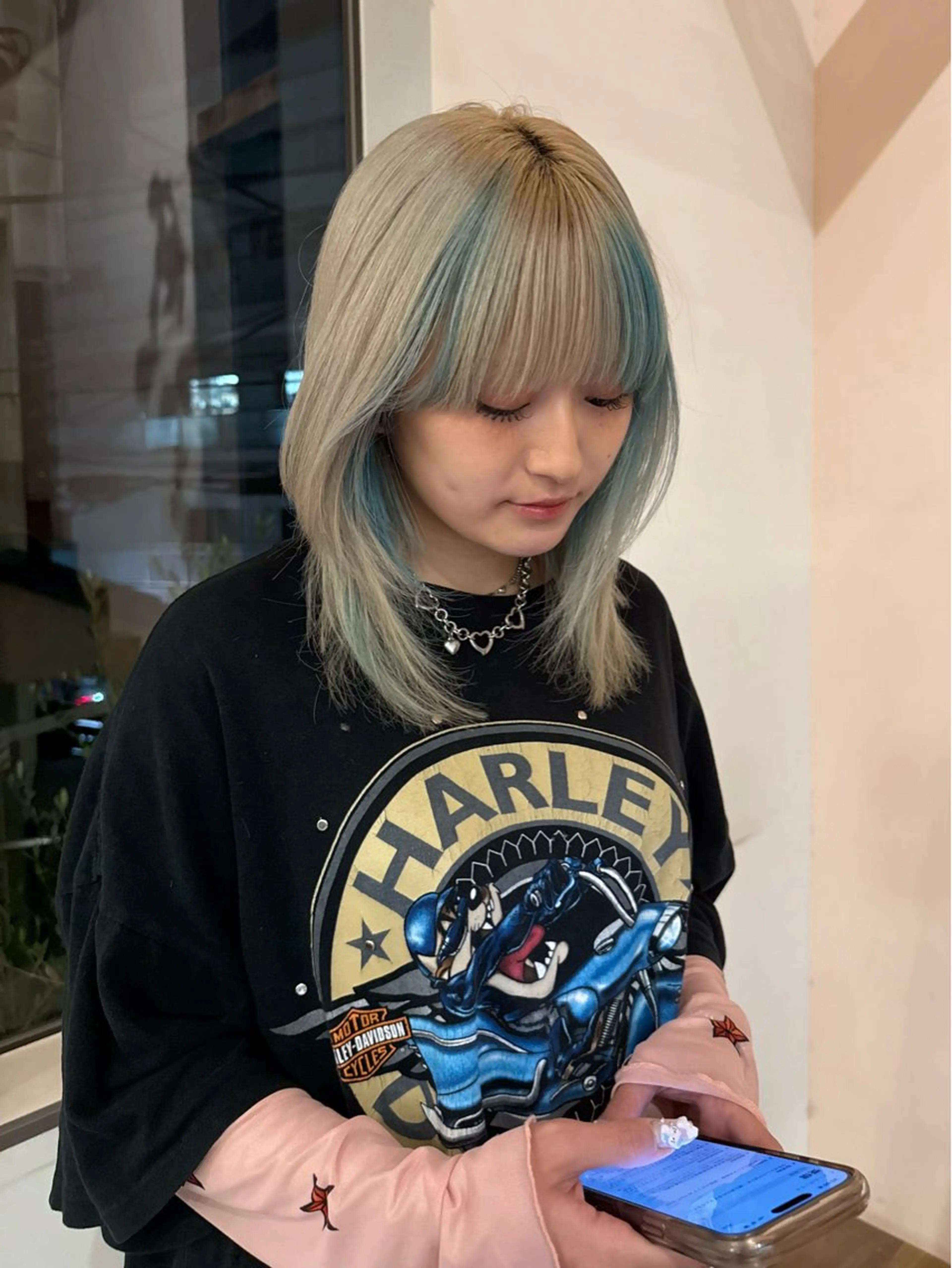 ミディアム カラー 水野谷遥/ハイトーン /カラーモデル🎀のヘアスタイル