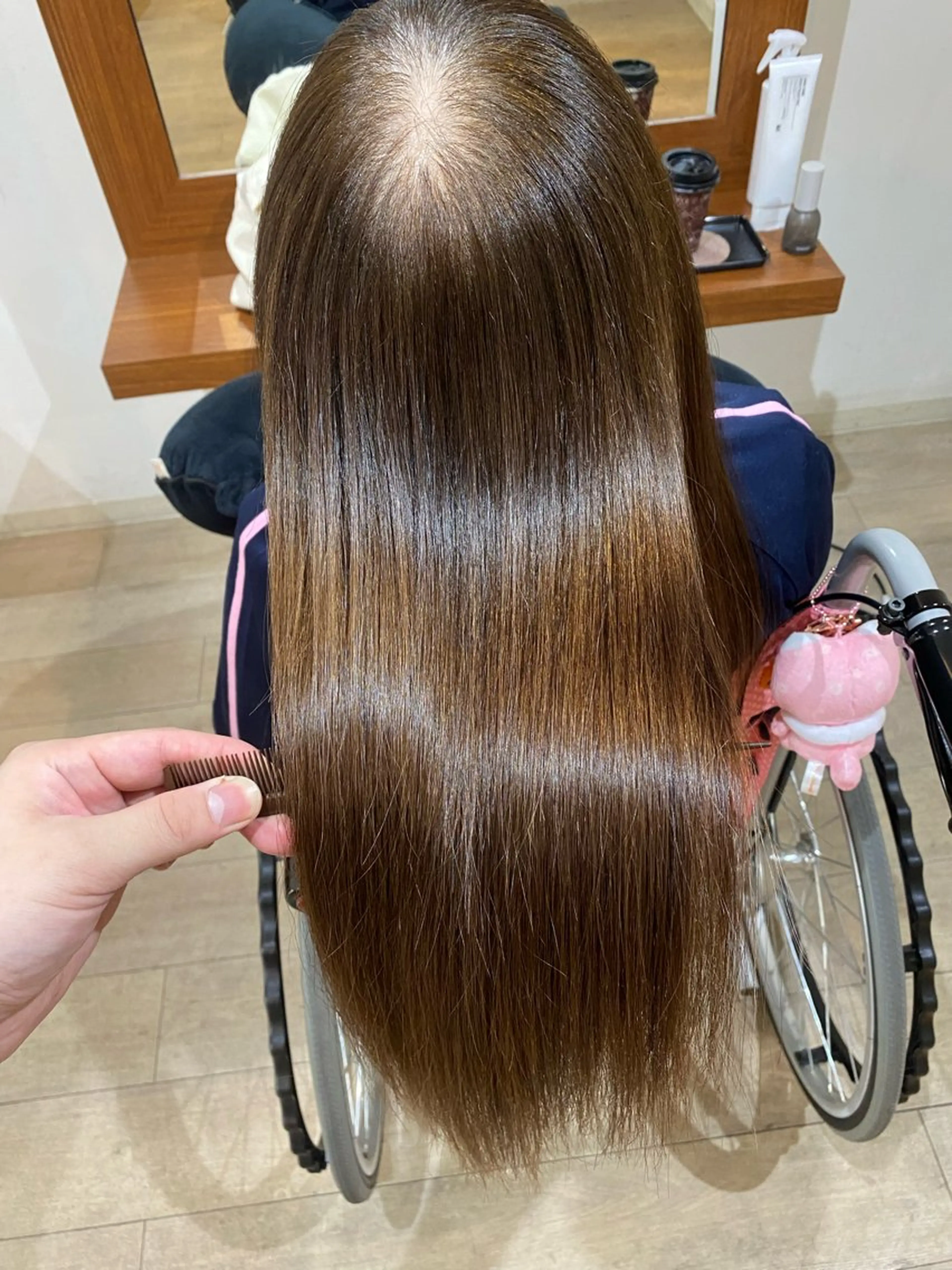 ロング パーマ 髪質改善 ストレートパーマ カット 縮毛矯正 縮毛矯正とレイヤー カット/杉村凜汰郎のヘアスタイル