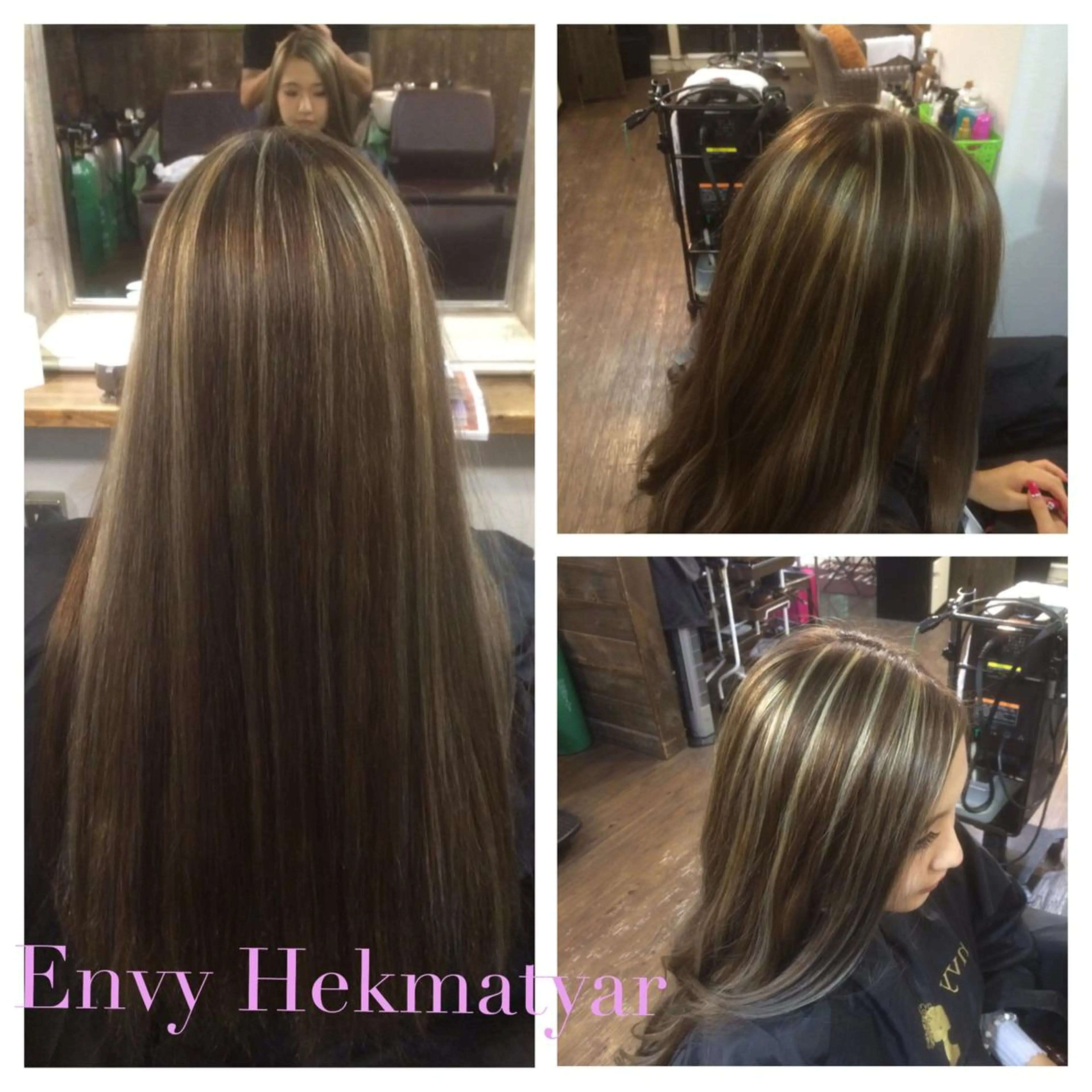 セミロング ロング カラー ダブルカラー メッシュ 外国人風カラー 髪質改善×ハイトーン 中田啄也のヘアスタイル