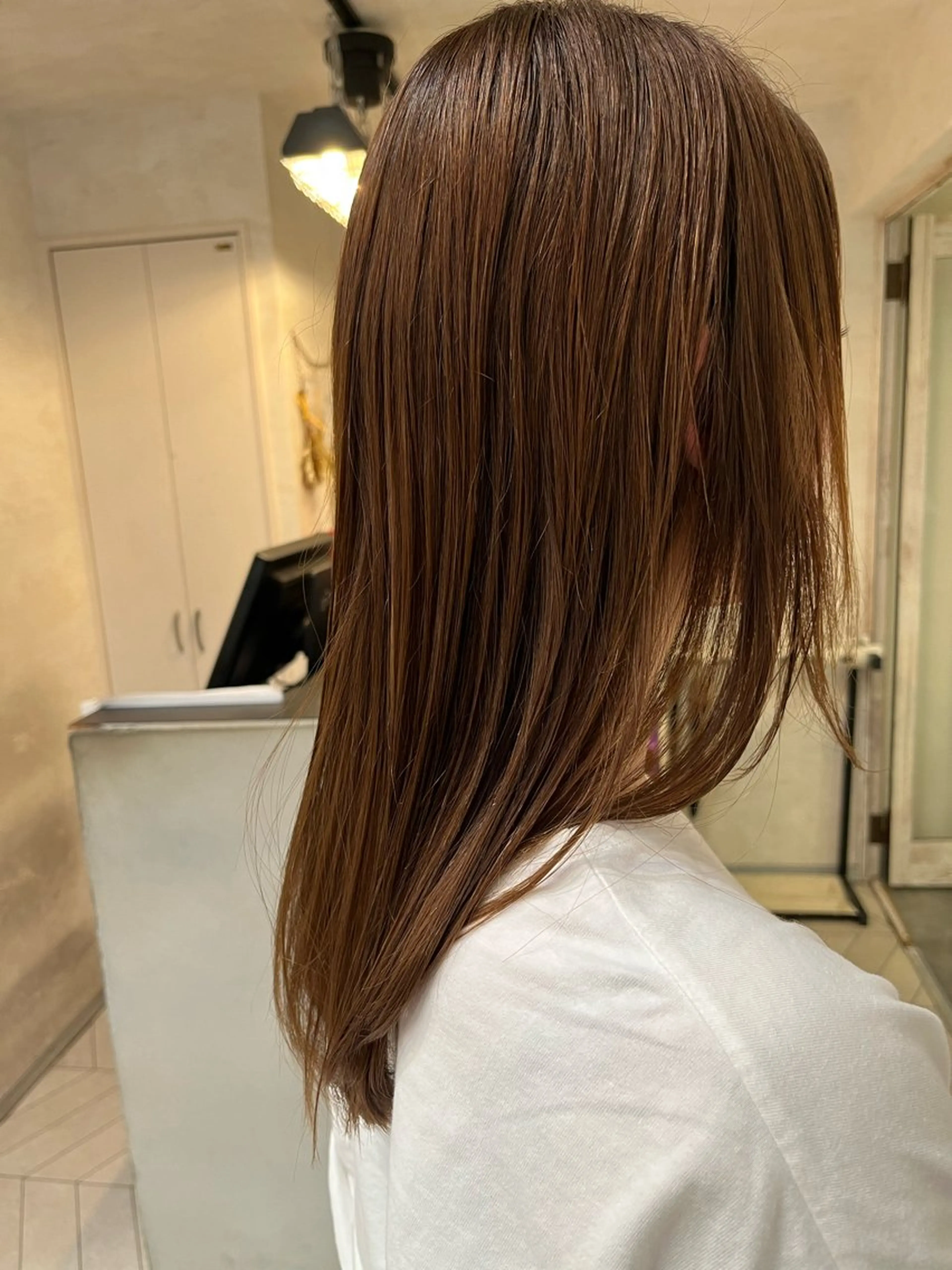 ミディアム 顔まわりレイヤー レイヤーカット 🥀髪質改善/カラー 縮毛矯正🥀金武のヘアスタイル