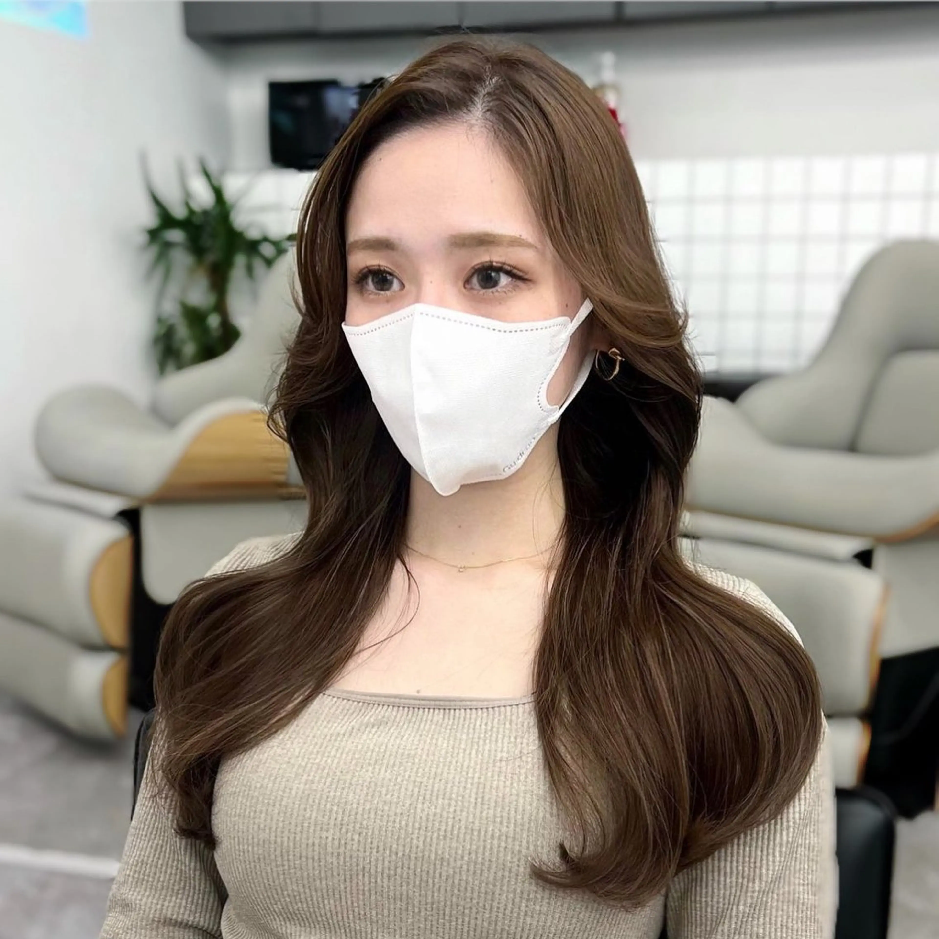 ロング カラー 韓国ヘア♡ 顔まわりカットayaのヘアスタイル