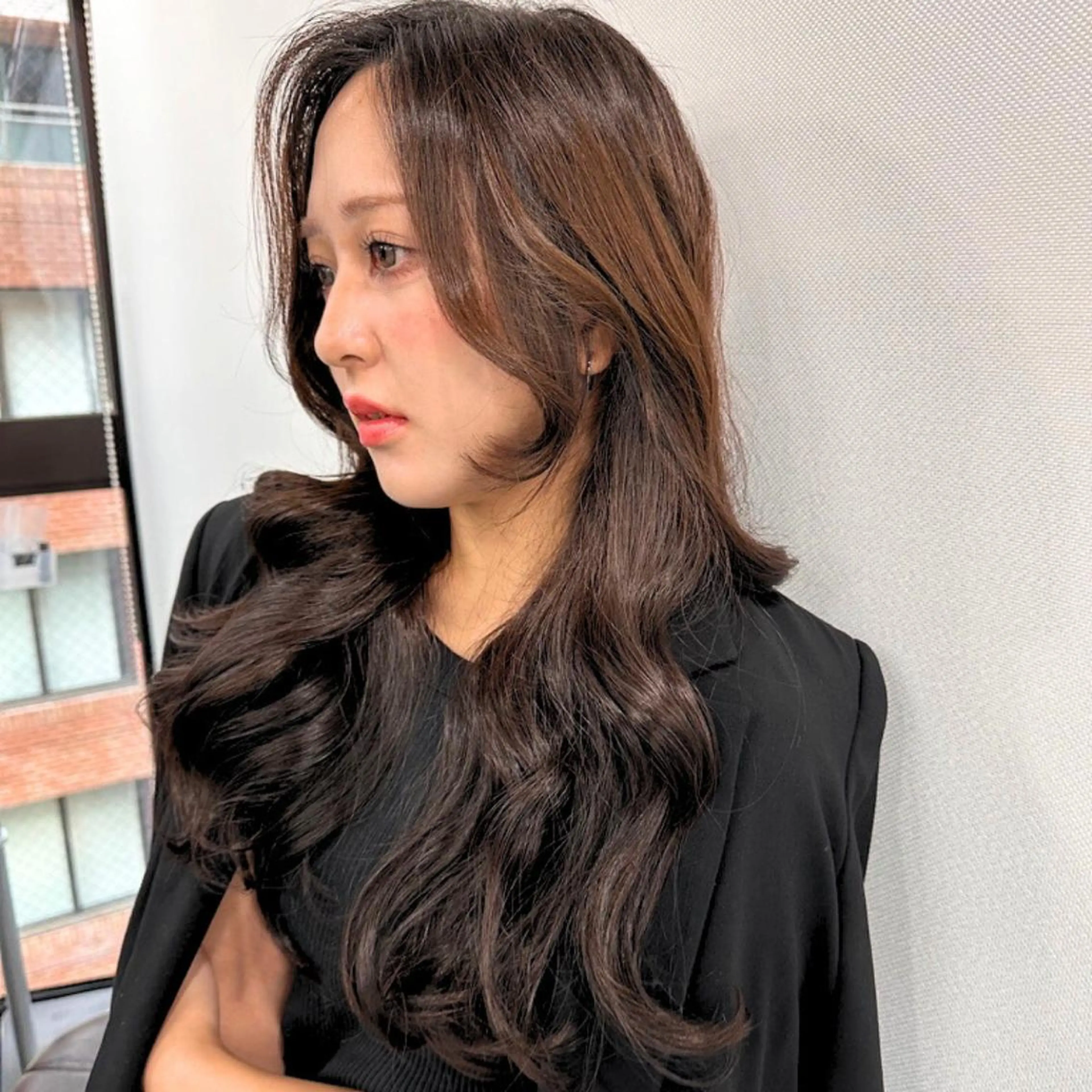 カラー ブラウンカラー 透明感カラー ダークブラウン カット ヘアカラー Endearing 銀座/レイヤーカットのヘアスタイル