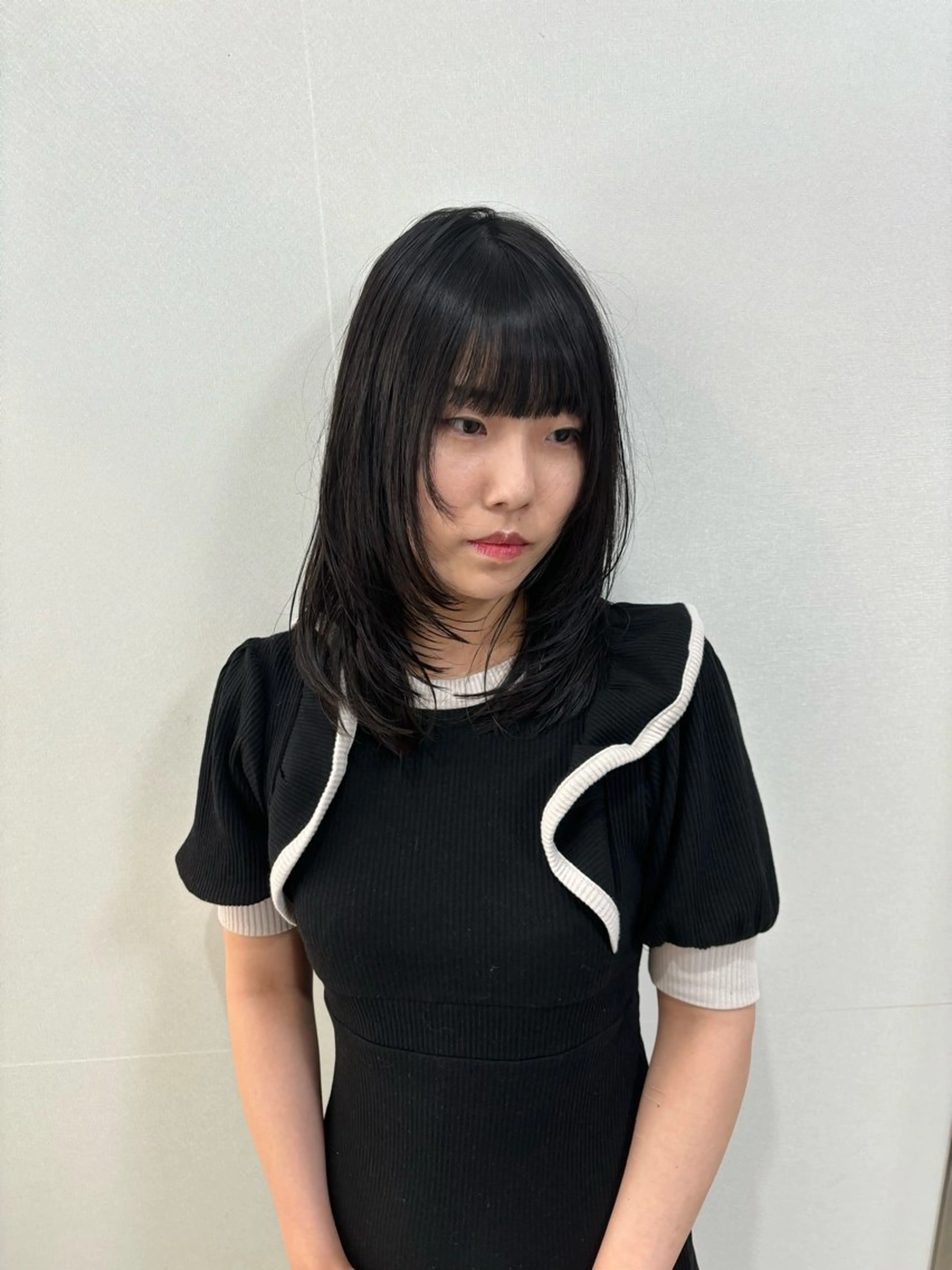 ミディアム 顔まわりレイヤー レイヤーカット 札幌パーマ 髪質改善/後藤海音のヘアスタイル