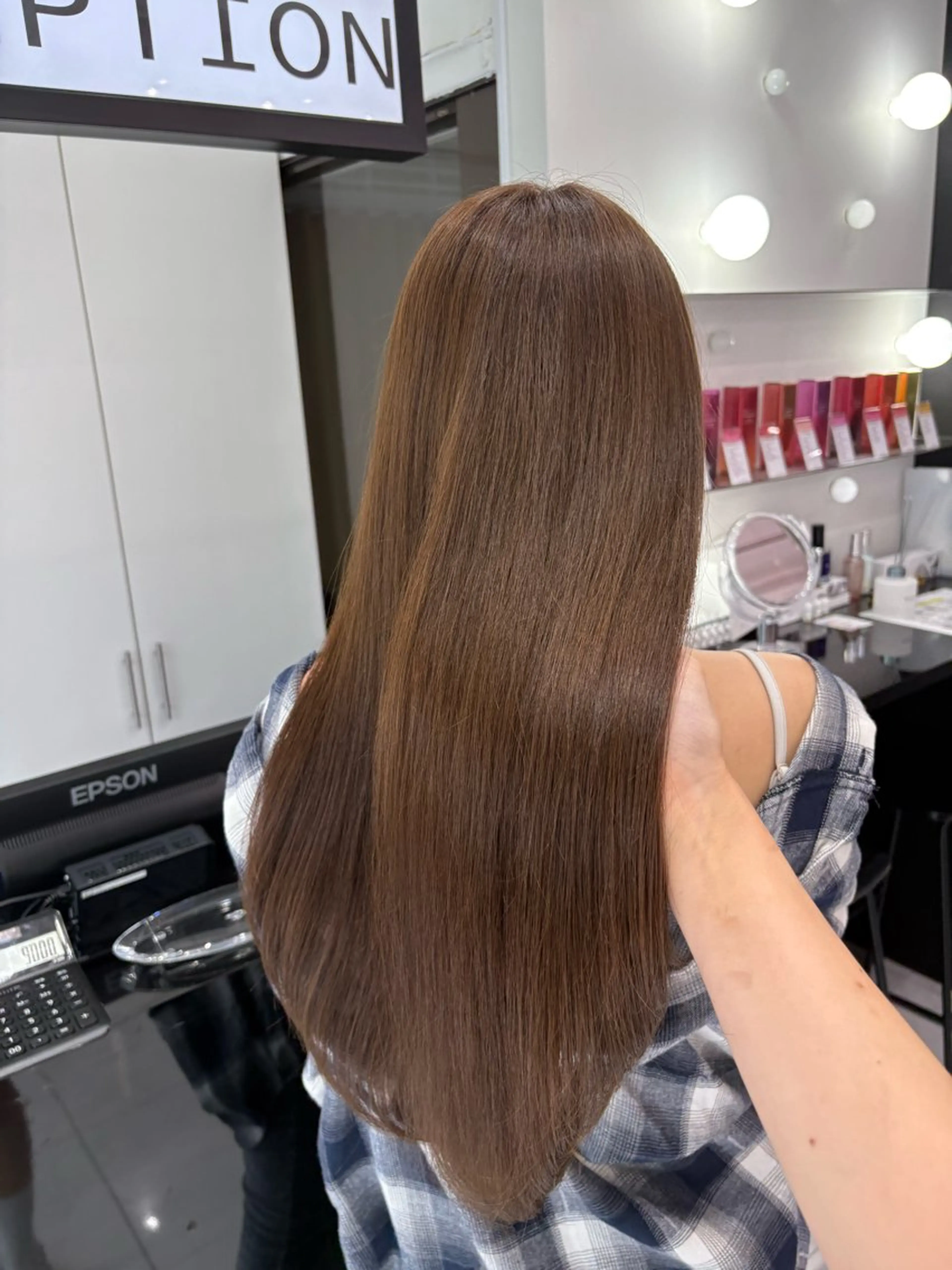 ロング カラー カット ヘアカラー トリートメント 新宿/韓国ヘア 中明度カラー/かやのヘアスタイル