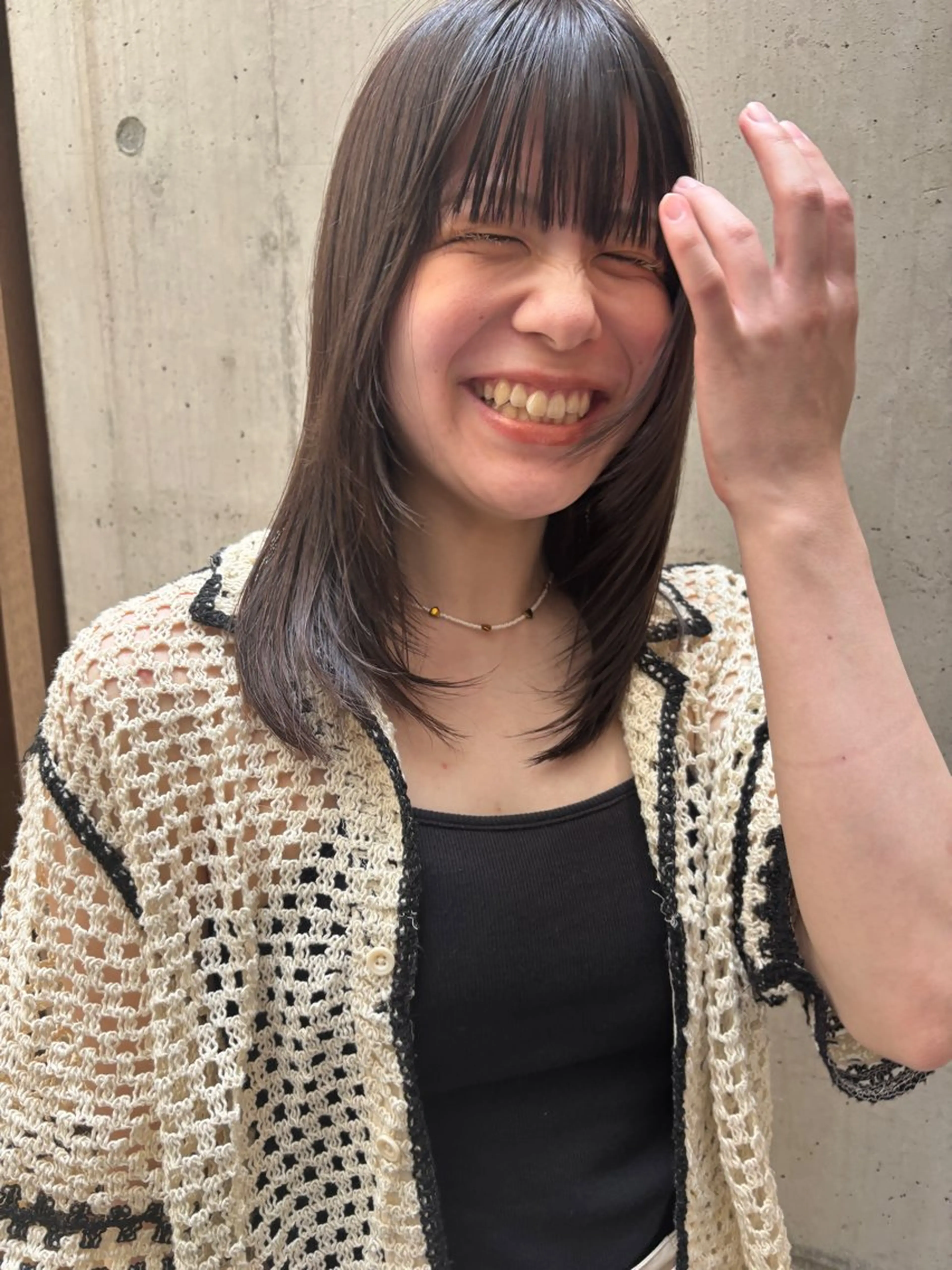 ミディアム カット ヘアカラー ボブ/レイヤー/ 梅田/天野川奈緒のヘアスタイル