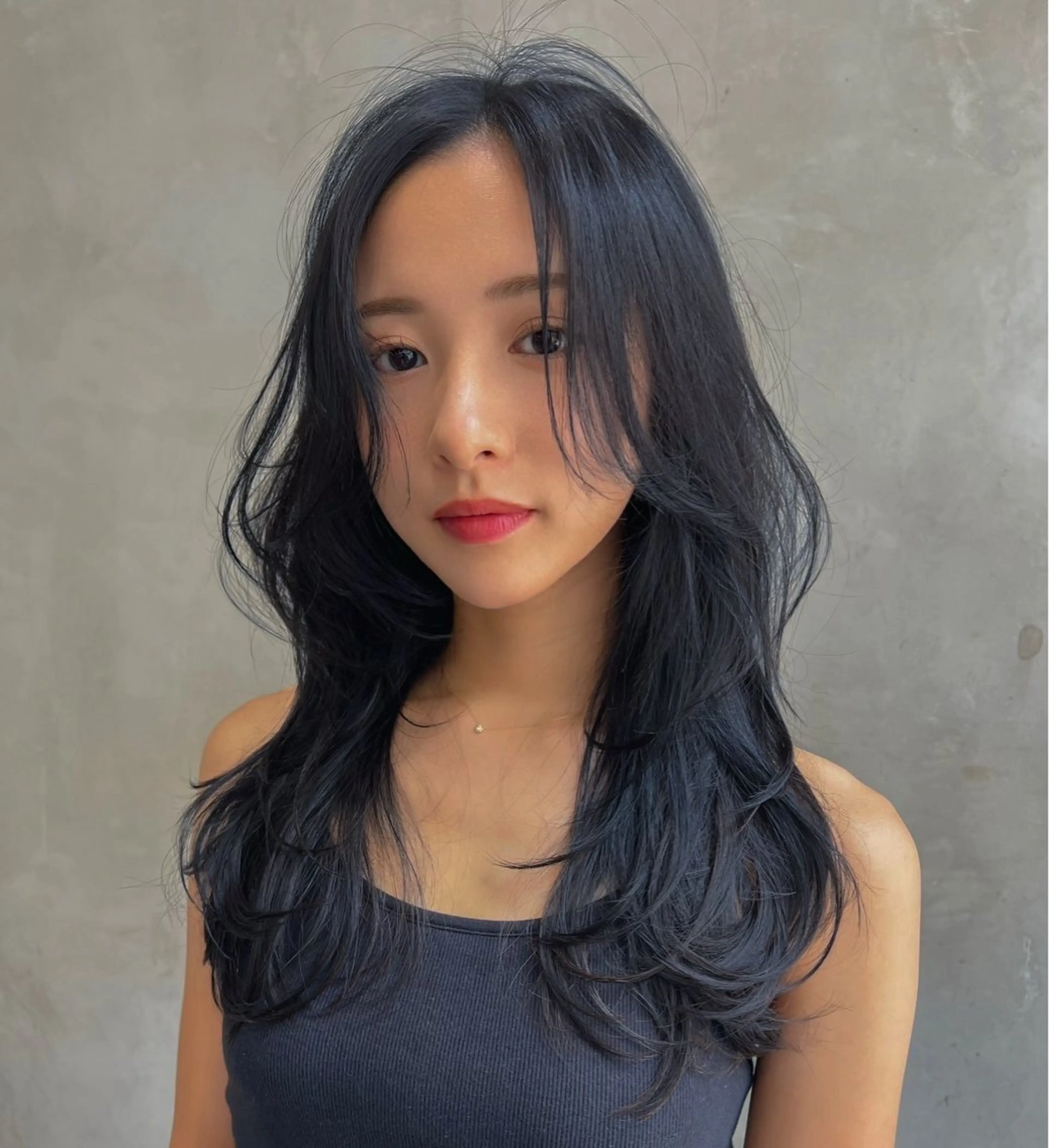 ロング カラー 黒髪 韓国風ヘア レイヤーカット ロング ヘアカラー トリートメント ⚜️ブリーチ× 透明感✨Hayatoのヘアスタイル