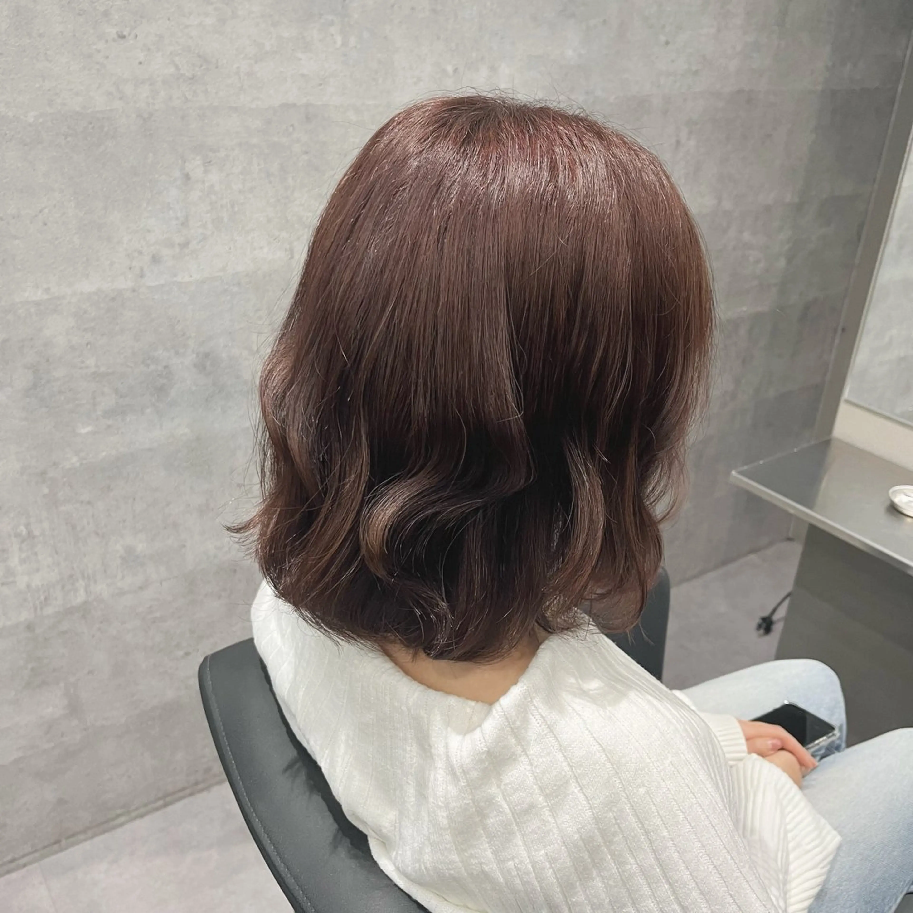 ミディアム カラー ブラウンカラー ピンクカラー ピンクブラウン 椙山 沙南子のヘアスタイル