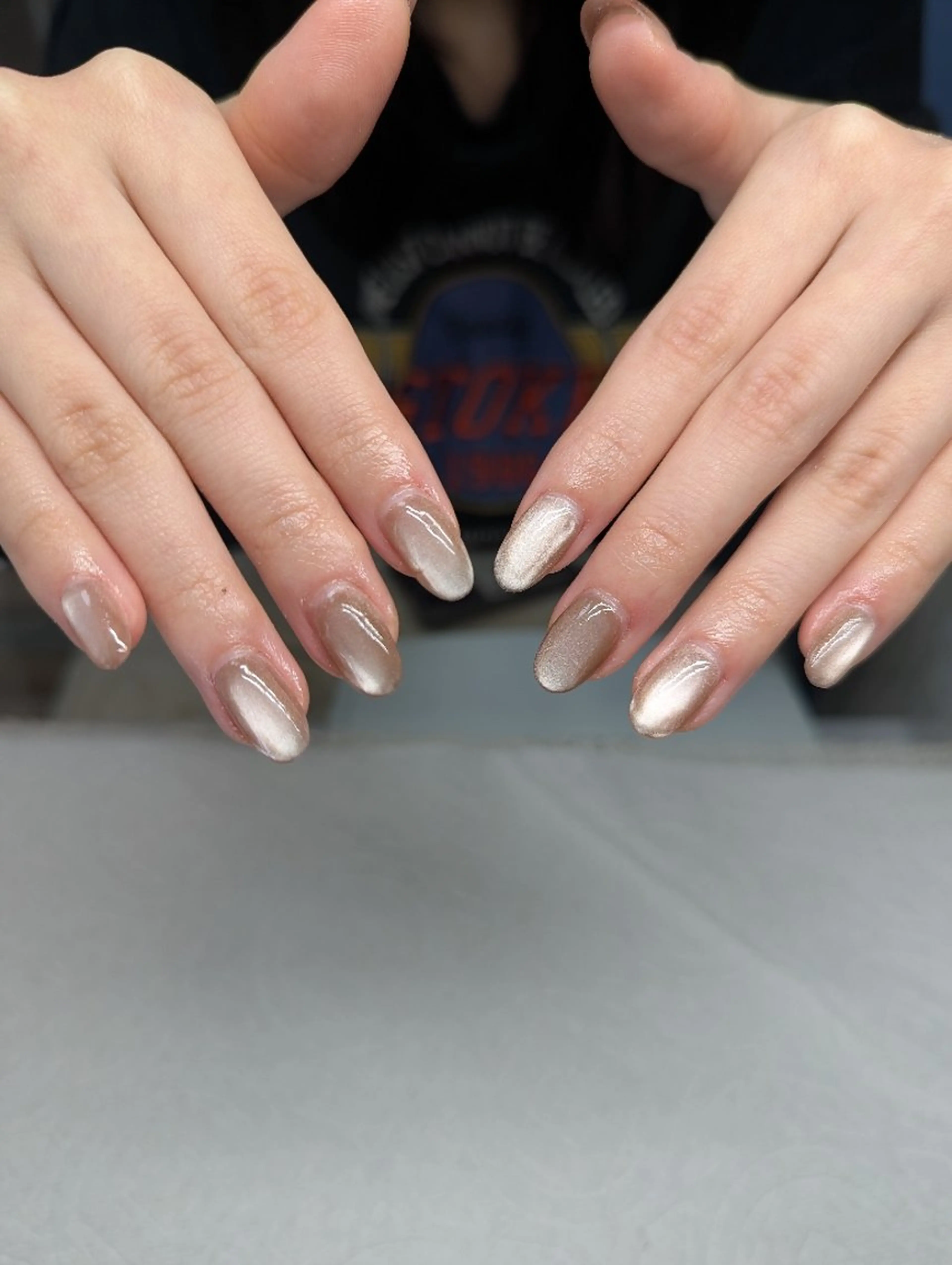 ネイル 長さ出し マグネットネイル マグネットワンカラー ワンカラーネイル Olivia Blue所属・oliviablue Yunaのネイルデザイン