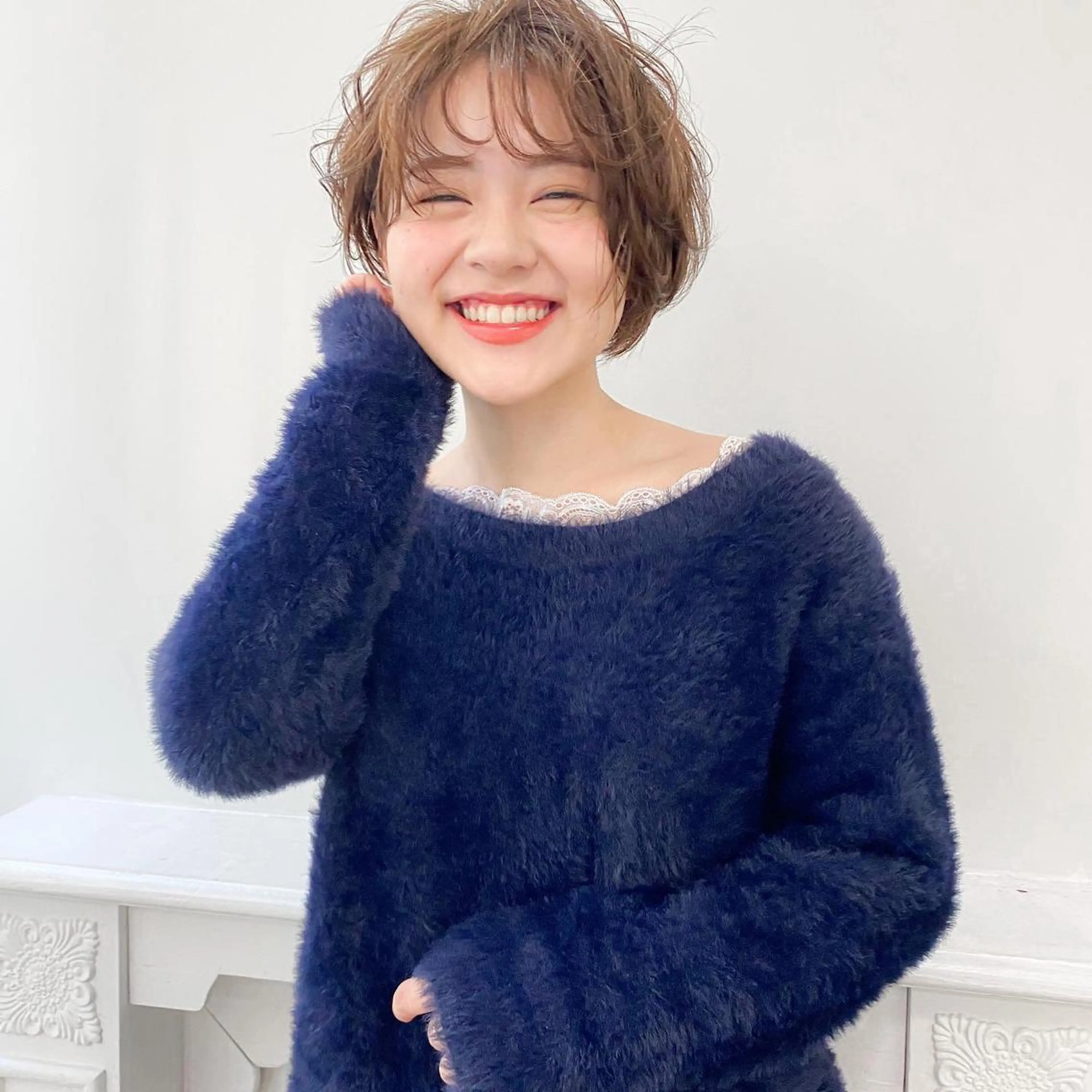 ショート 艶カラー/フェイス レイヤー/たむのヘアスタイル