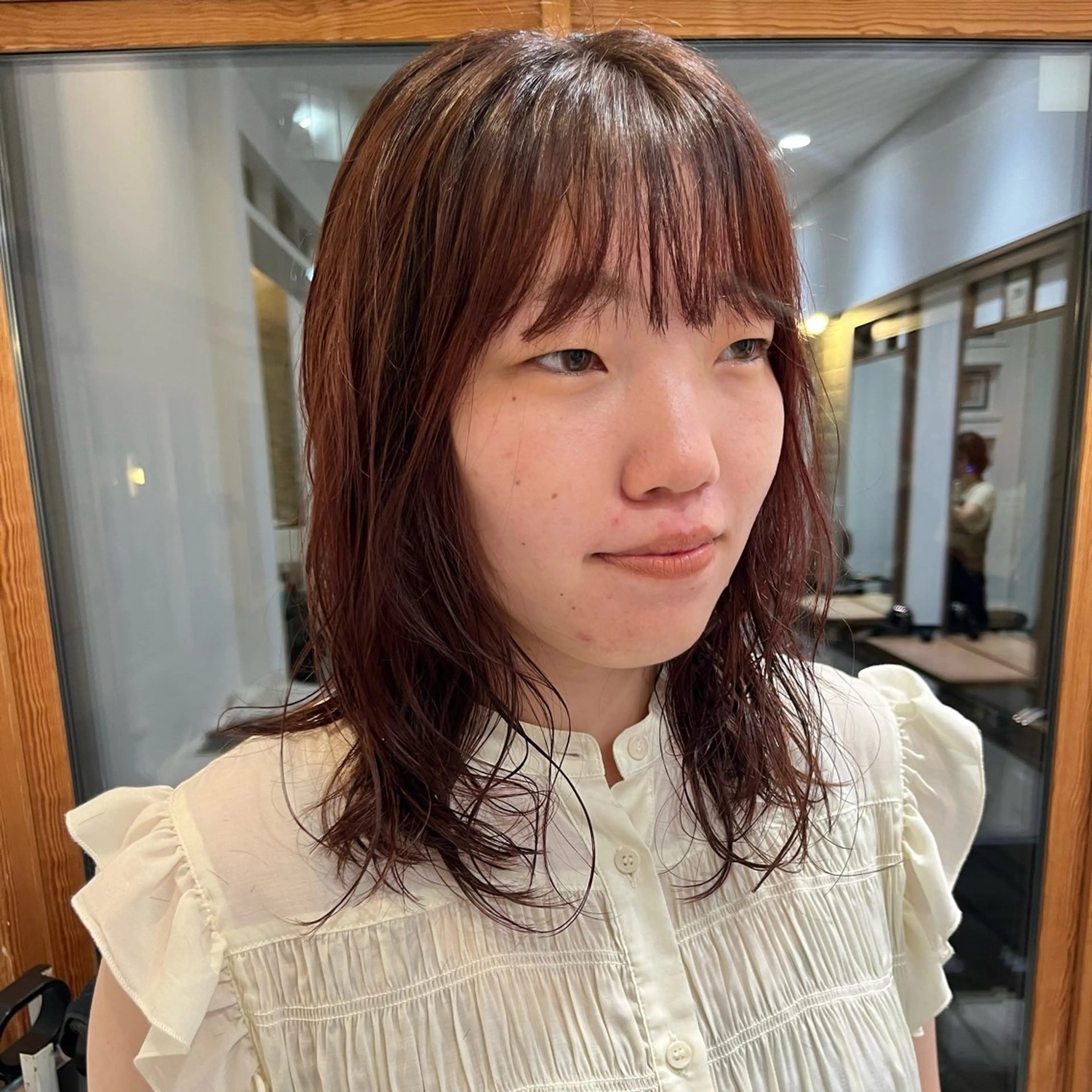 セミロング カラー パーマ ヘアアレンジ ブリーチ トリートメント ヘアカラー トリートメント 無料カットモデル‪✨ ✂️Nanami🌷のヘアスタイル