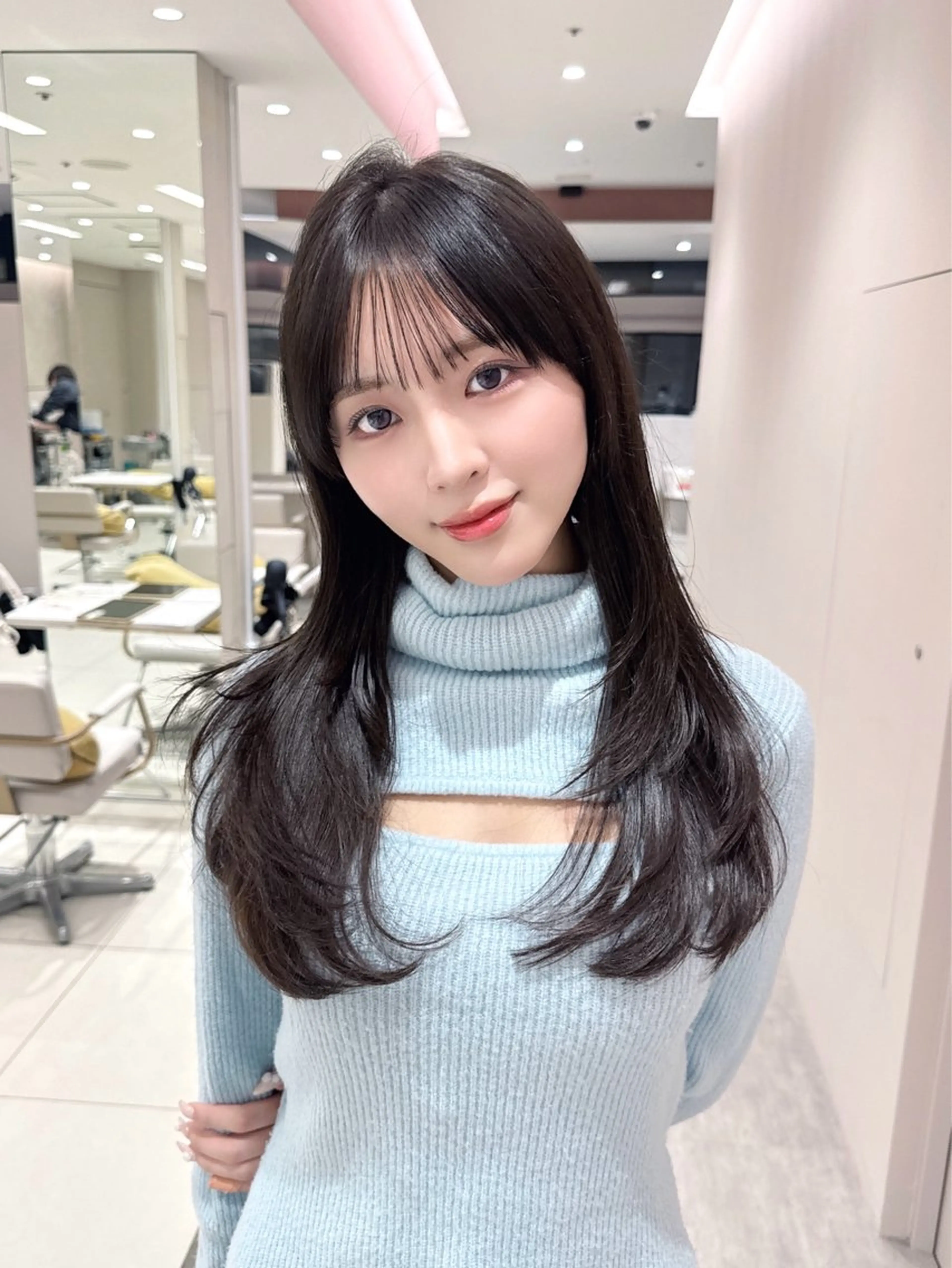 ミディアム カラー カット ヘアカラー トリートメント ヘッドスパ ヘアセット 韓国ヘア/レイヤー/ 顔まわり/りょーとのヘアスタイル