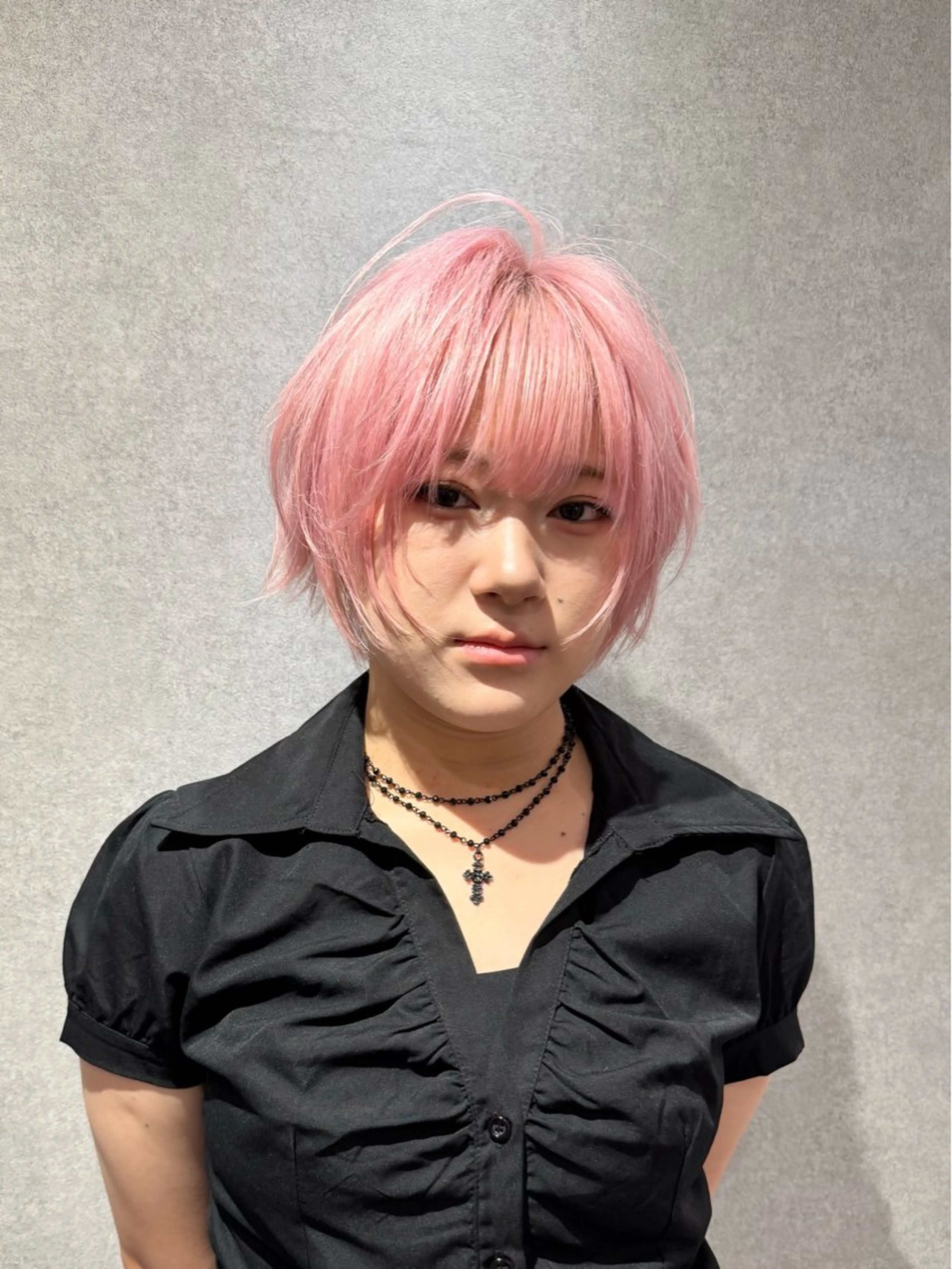 ショート カラー ハイトーンカラー ピンクカラー ショートヘア ウルフカット カット ヘアカラー トリートメント ハイトーン/レイヤー /ウルフ⭐️永田⭐️のヘアスタイル