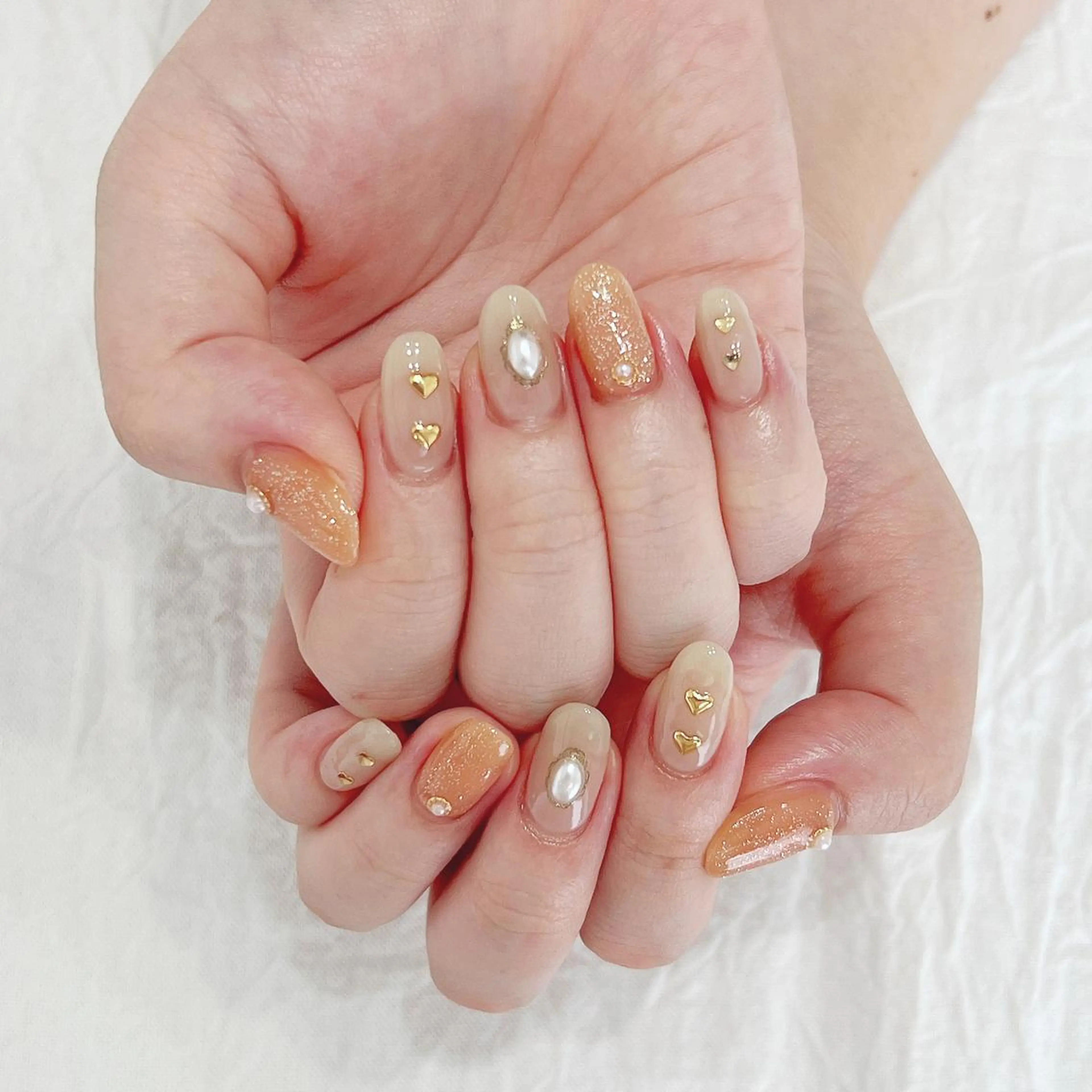 ネイル オレンジ ハンドネイル peaberry nailのネイルデザイン