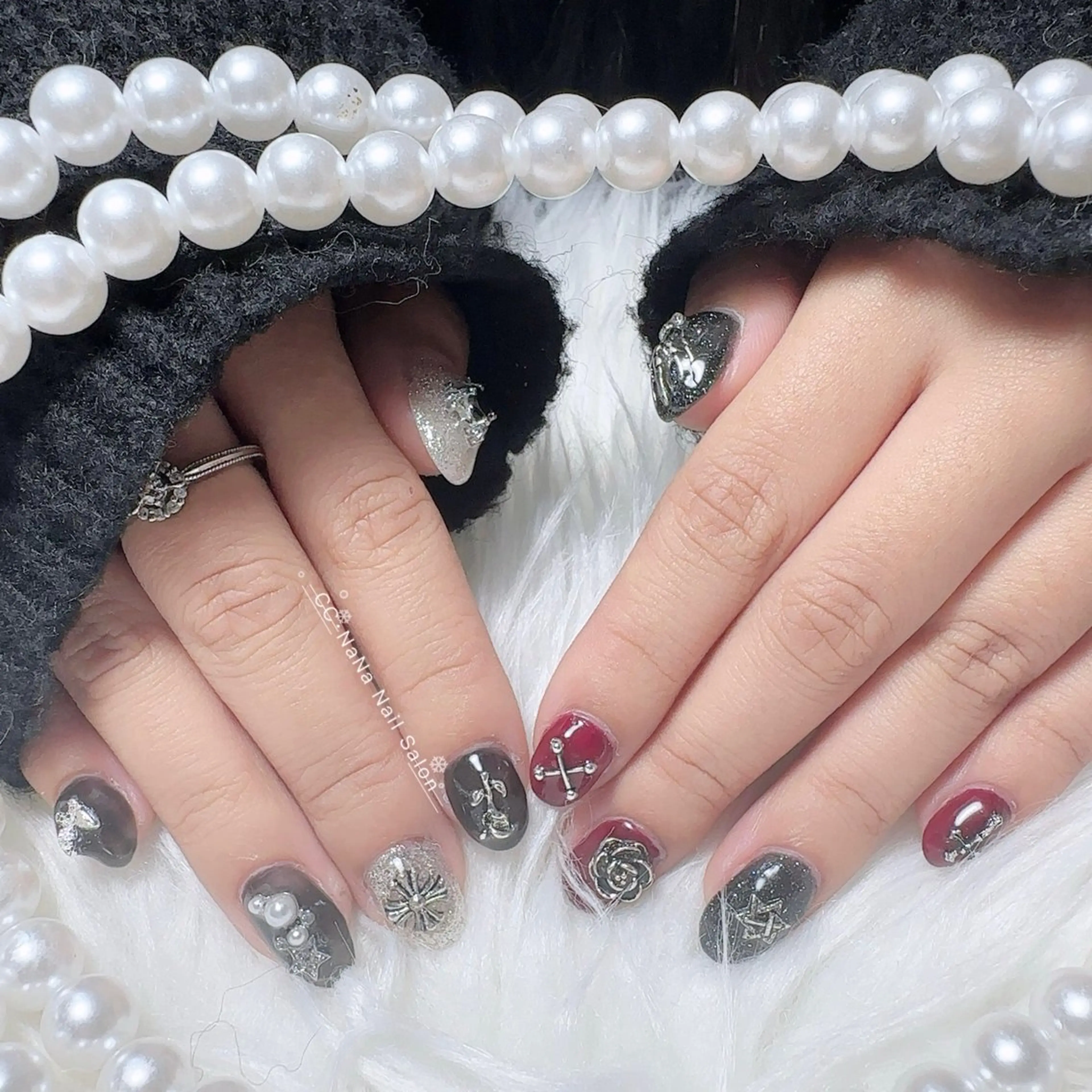 超お得🉐💎10本やり放題✨地雷系持ち込みデザイン🆗ゴテゴテデザイン⭐️厚み出し込み🩵時間内デザインの写真