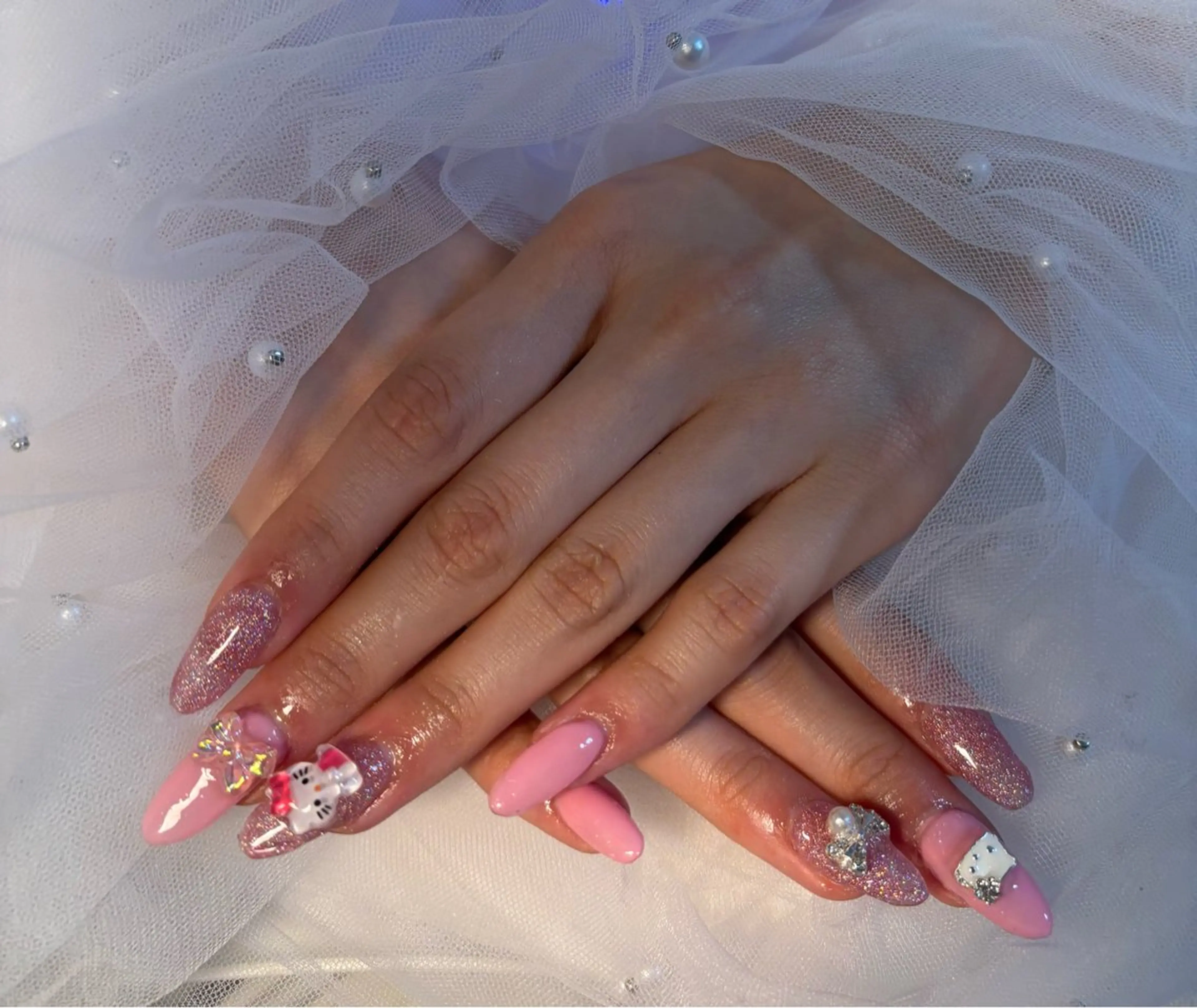 ネイル フラッシュネイル フットネイル フレンチネイル ジェルネイル ガラスフレンチ ハンドネイル Nail salon Natulalのネイルデザイン