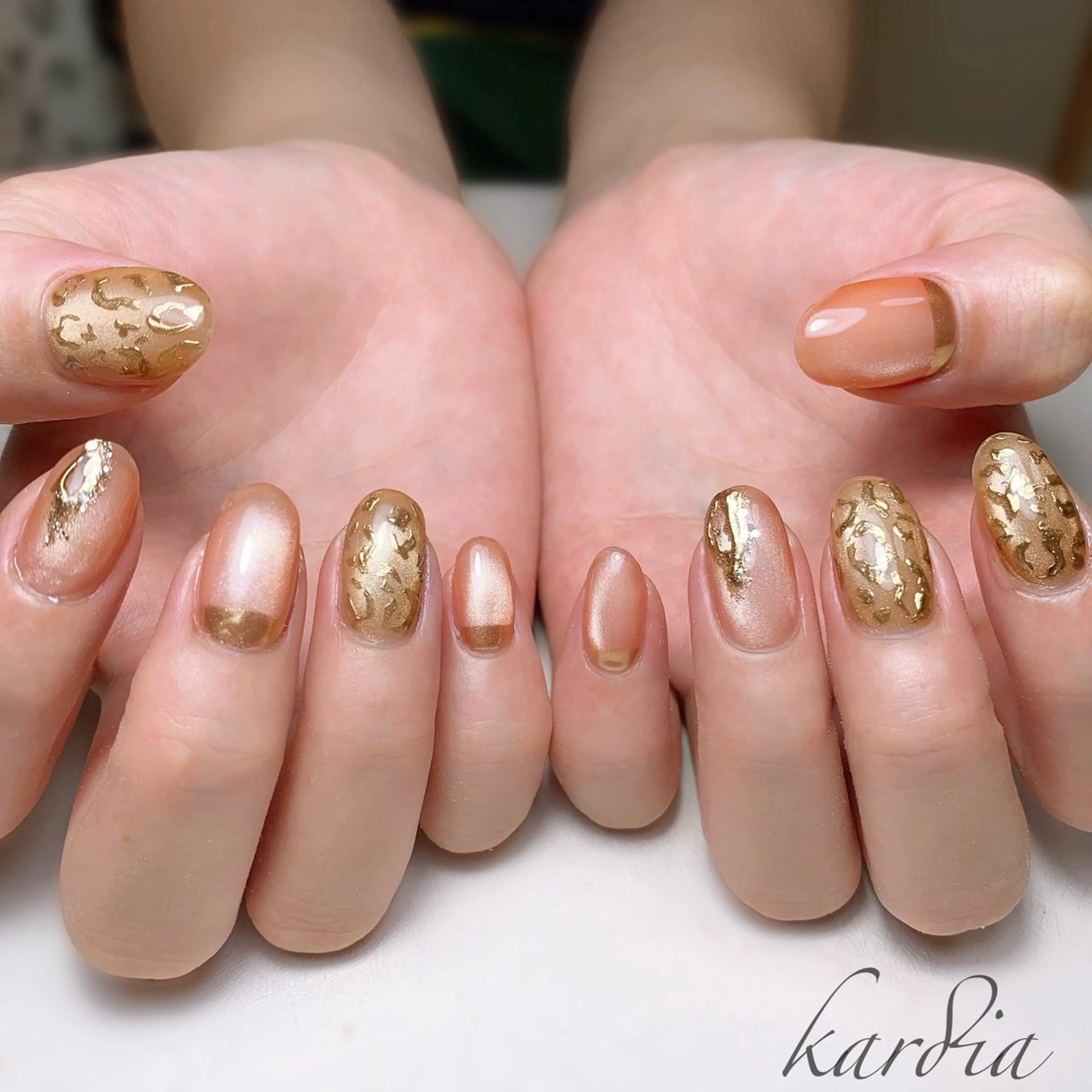 ネイル ハンドネイル καρδιά -ｶﾙﾃﾞｨｱ-のネイルデザイン