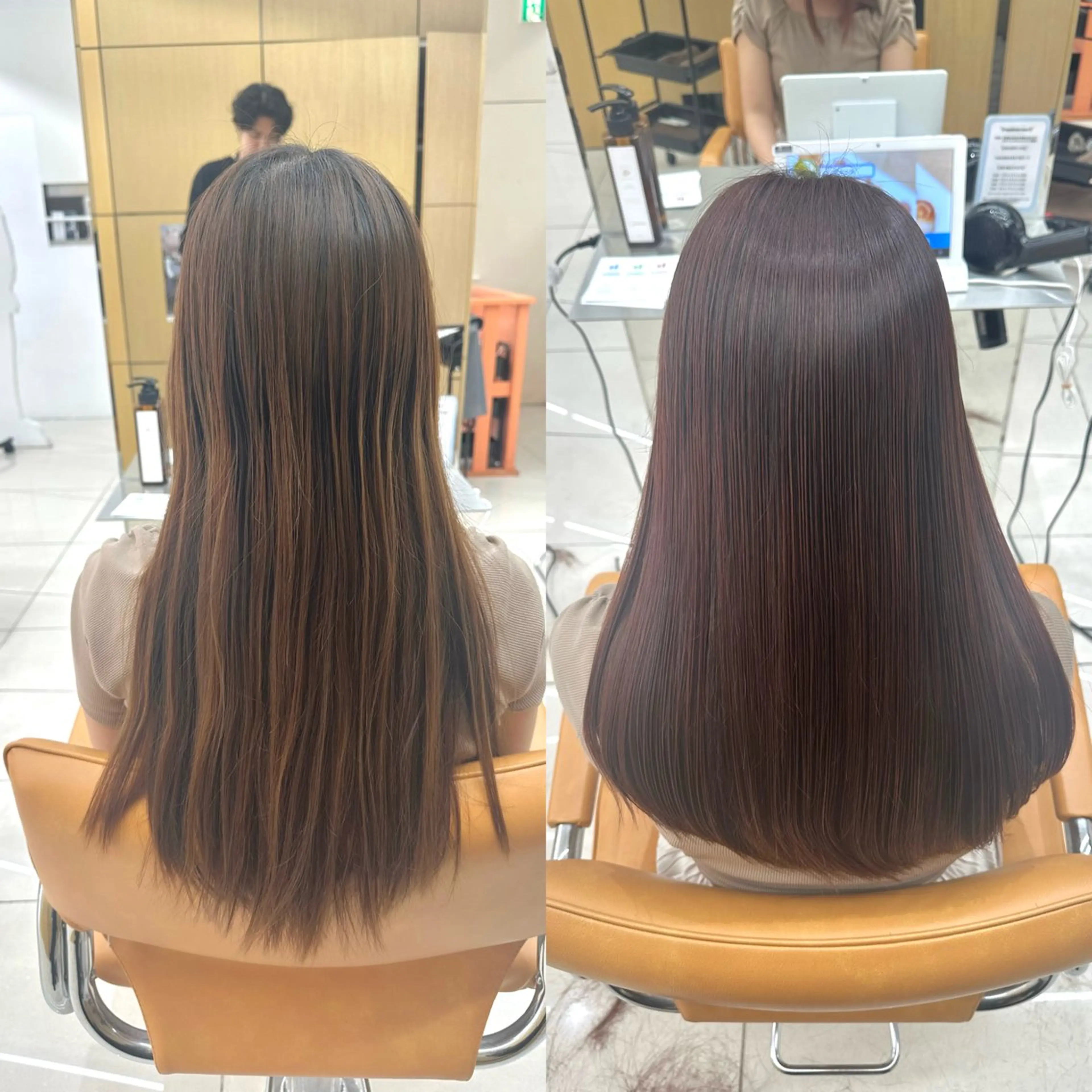 ロング カラー カット ヘアカラー 髪質改善× ハイライト溝江のヘアスタイル