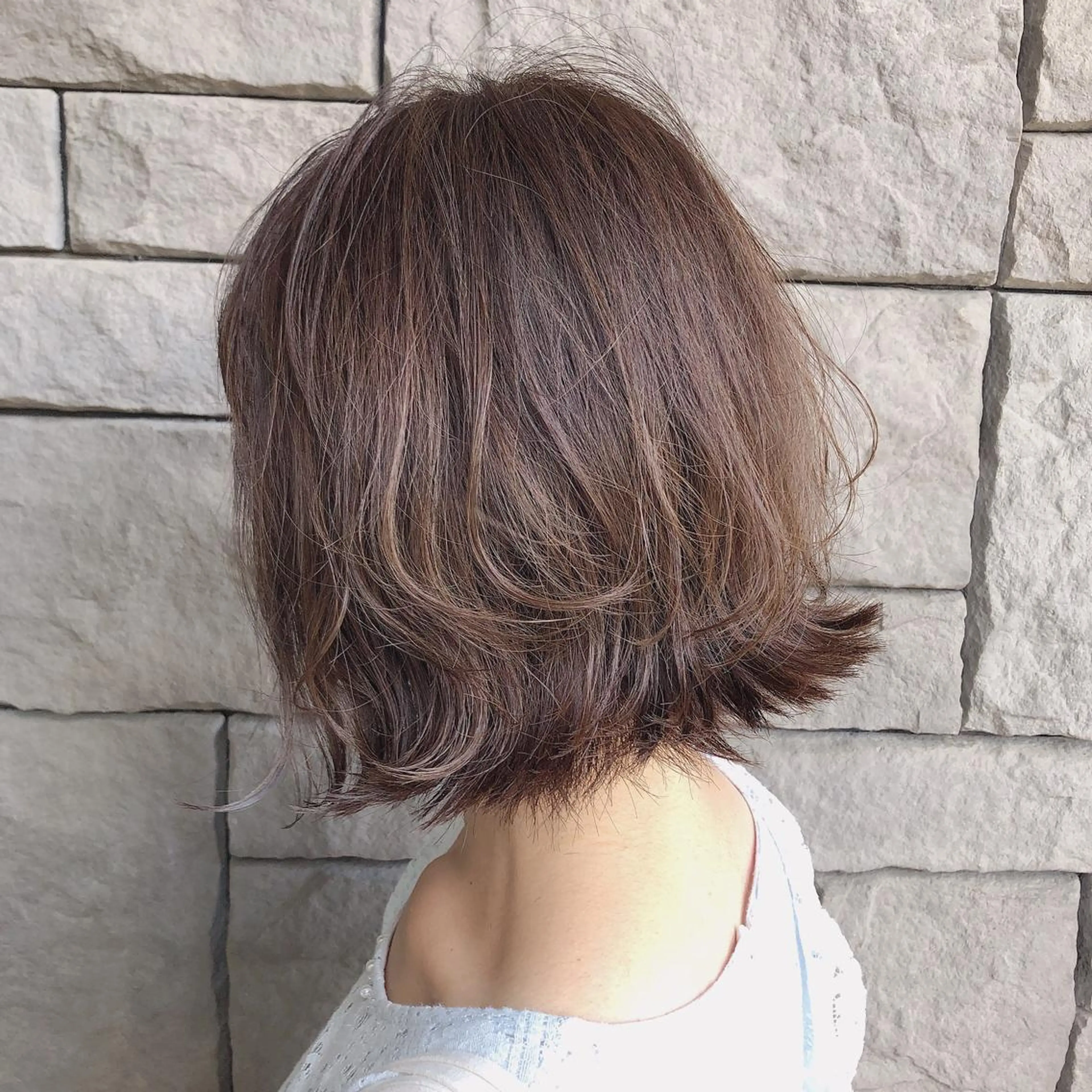 ミディアム パーマ 店長/mao/ 前髪/顔周りカットのヘアスタイル