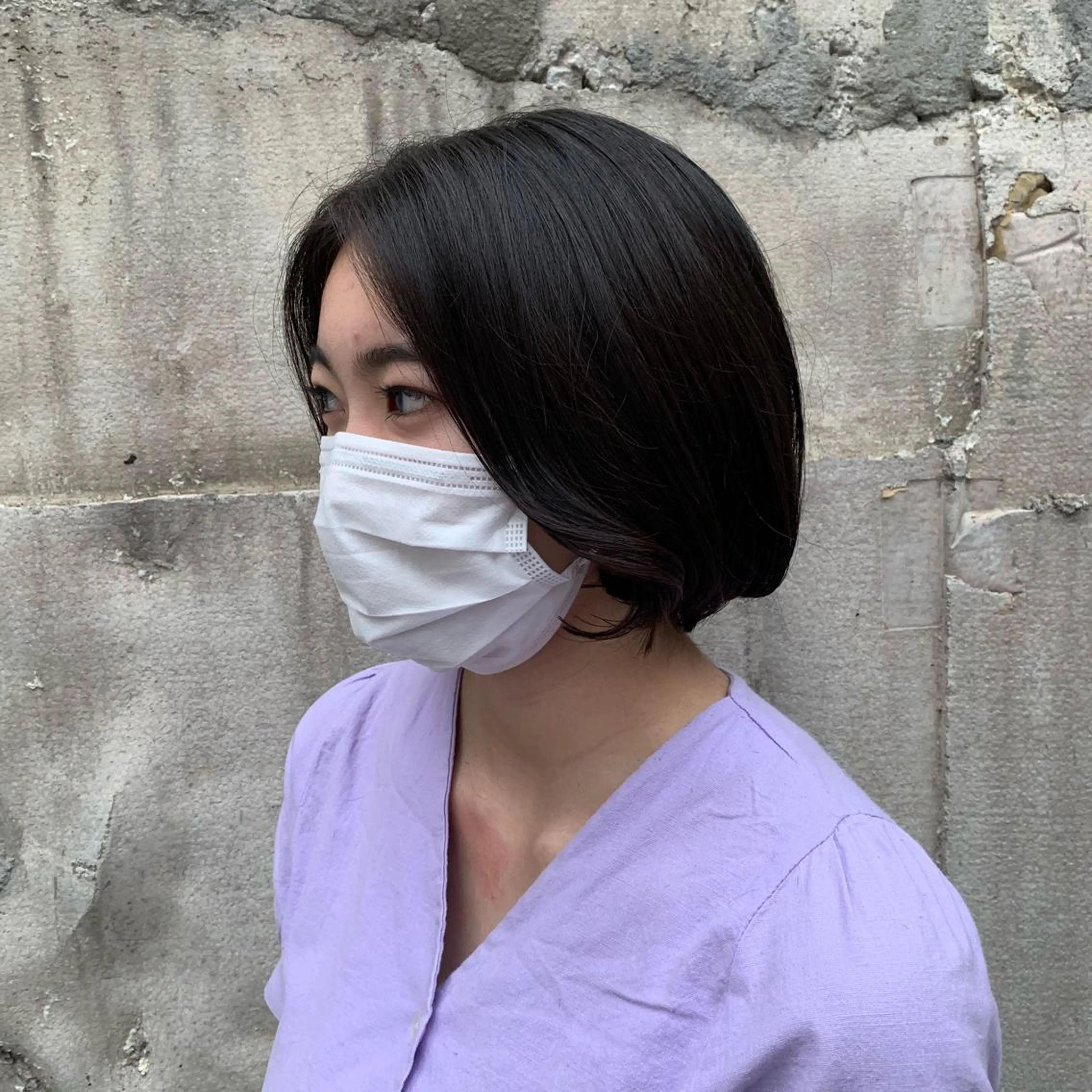 ミディアム カラー 黒髪 ブルーカラー ブルーブラック タンバルモリ 韓国風ヘア 韓国×巻ける髪質改善 💍maki💍のヘアスタイル